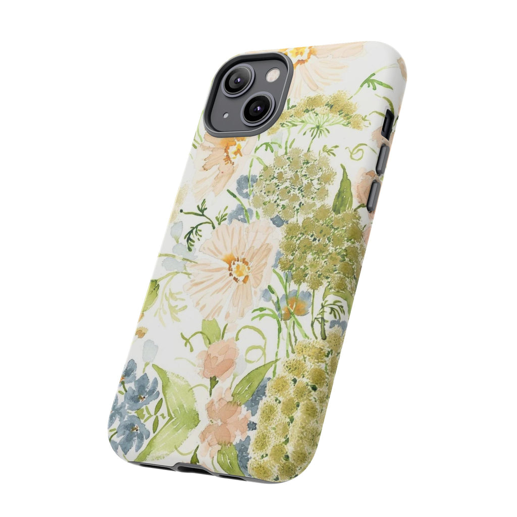 Floral Watercolor Phone Case — Pastel Garden Tough Case