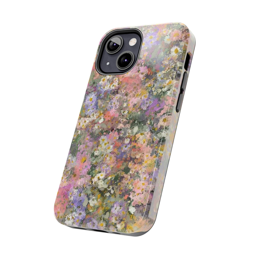 Floral Impression Tough Phone Case — Pastel Meadow Protective Cover