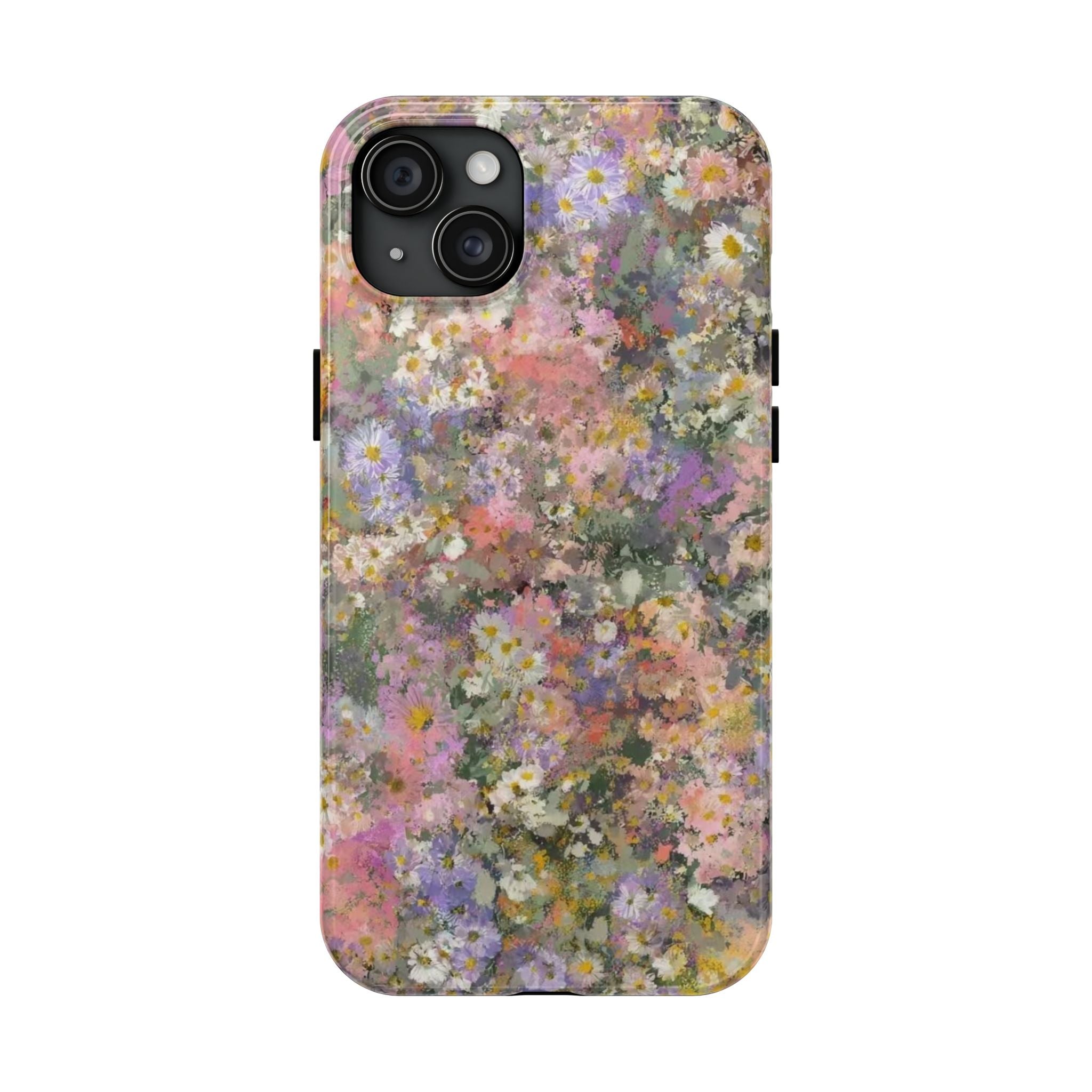 Floral Impression Tough Phone Case — Pastel Meadow Protective Cover