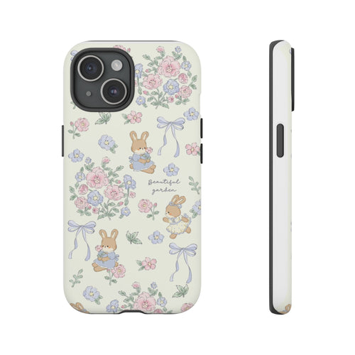 Floral Bunny Phone Case — "Beautiful Garden" Protective iPhone Cover