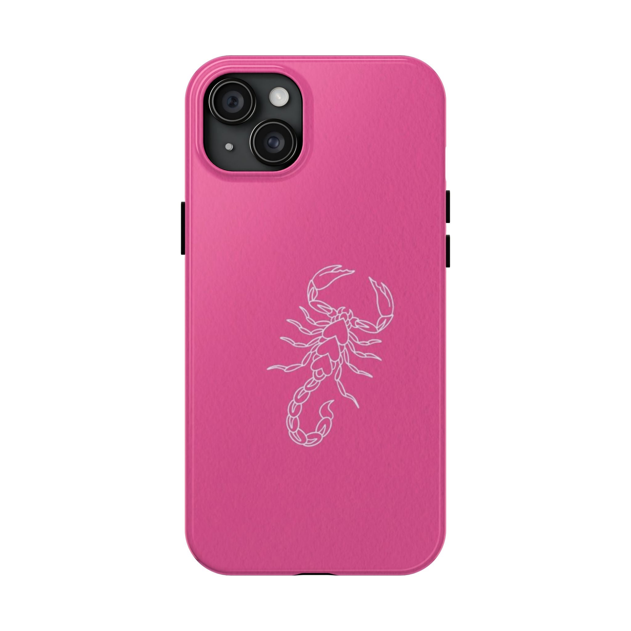 Pink Scorpion Tough Phone Case — Protective iPhone Case with White Scorpion Design