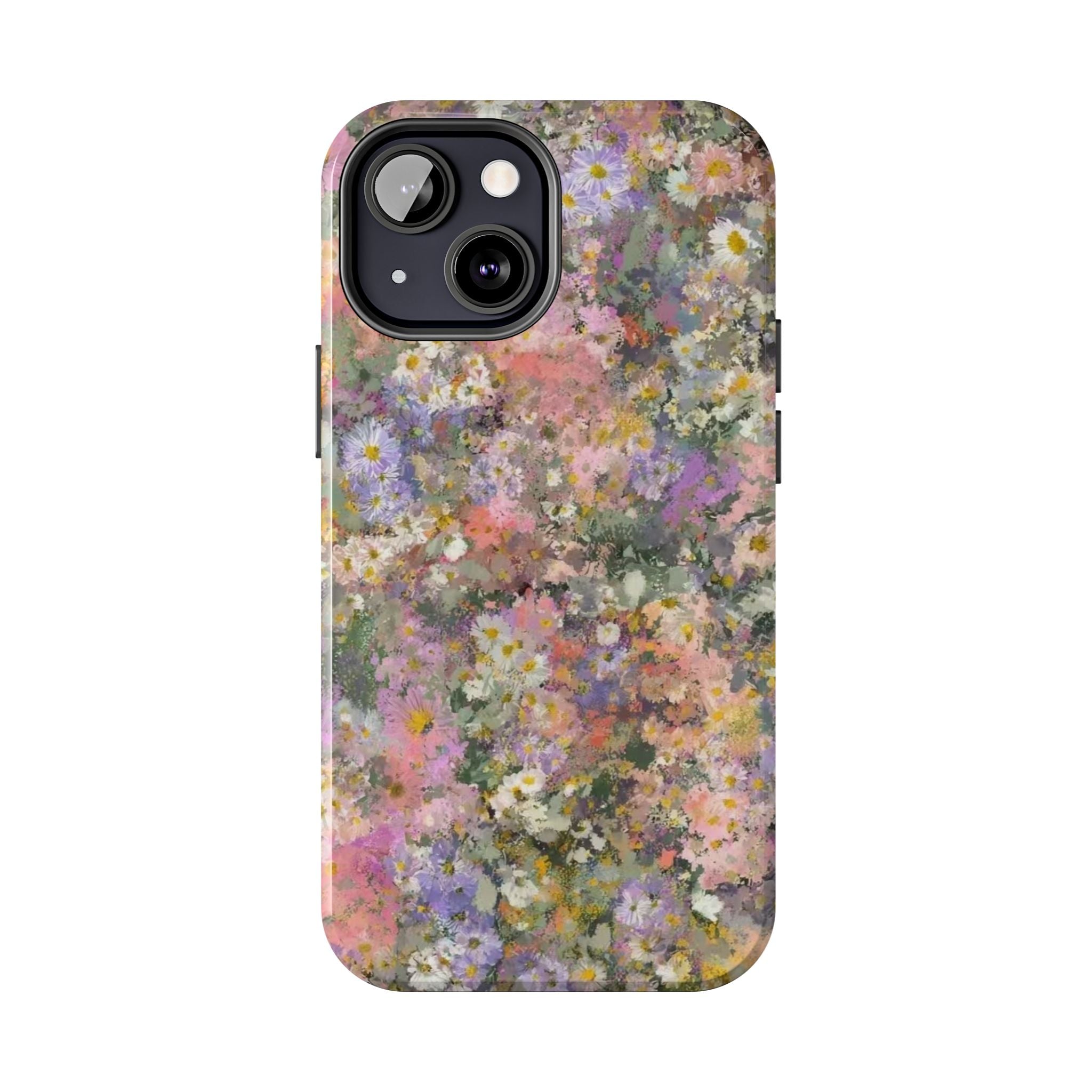 Floral Impression Tough Phone Case — Pastel Meadow Protective Cover
