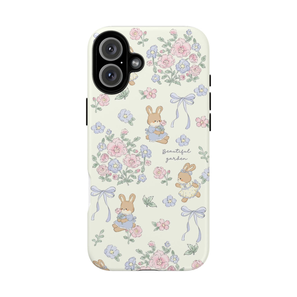 Floral Bunny Phone Case — "Beautiful Garden" Protective iPhone Cover