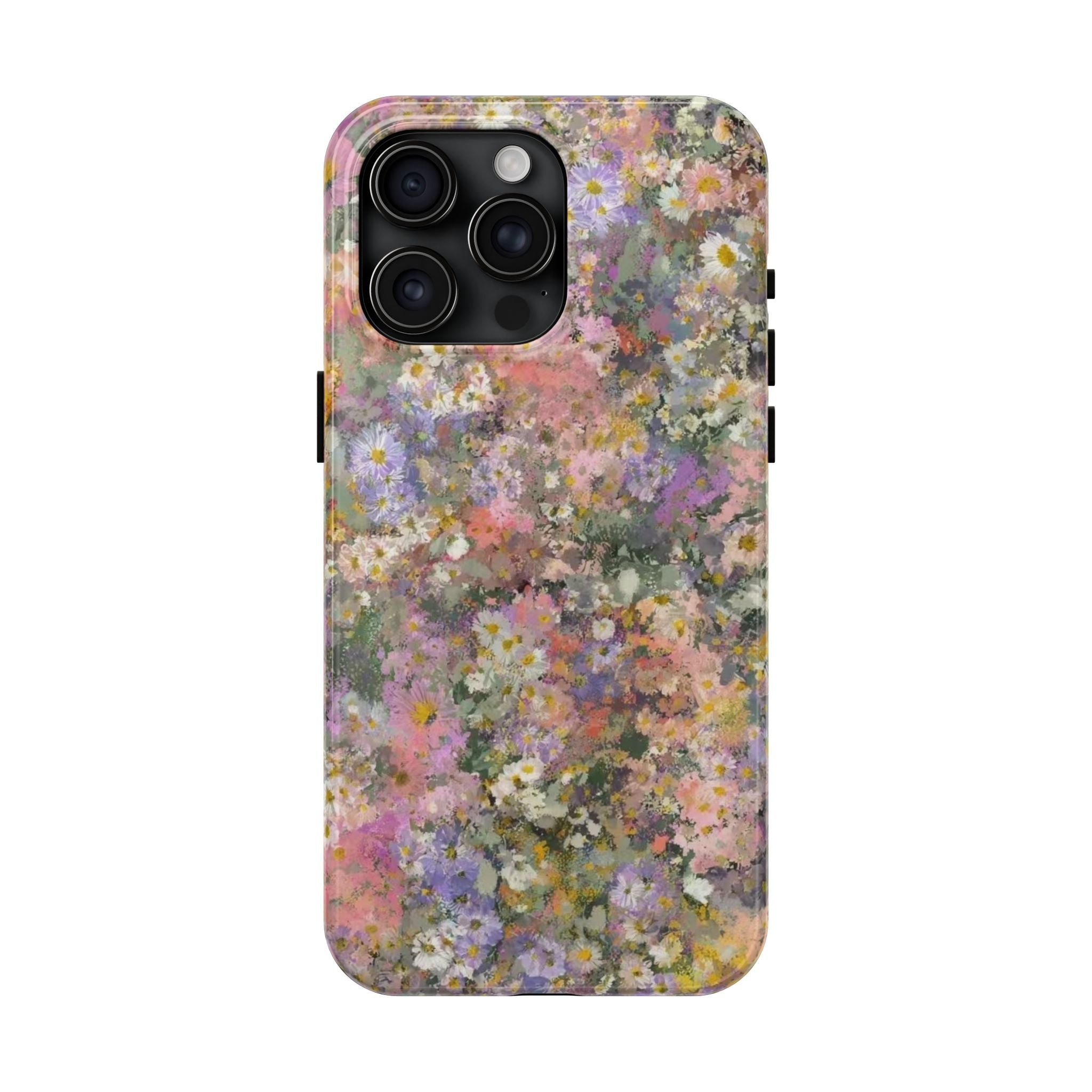 Floral Impression Tough Phone Case — Pastel Meadow Protective Cover
