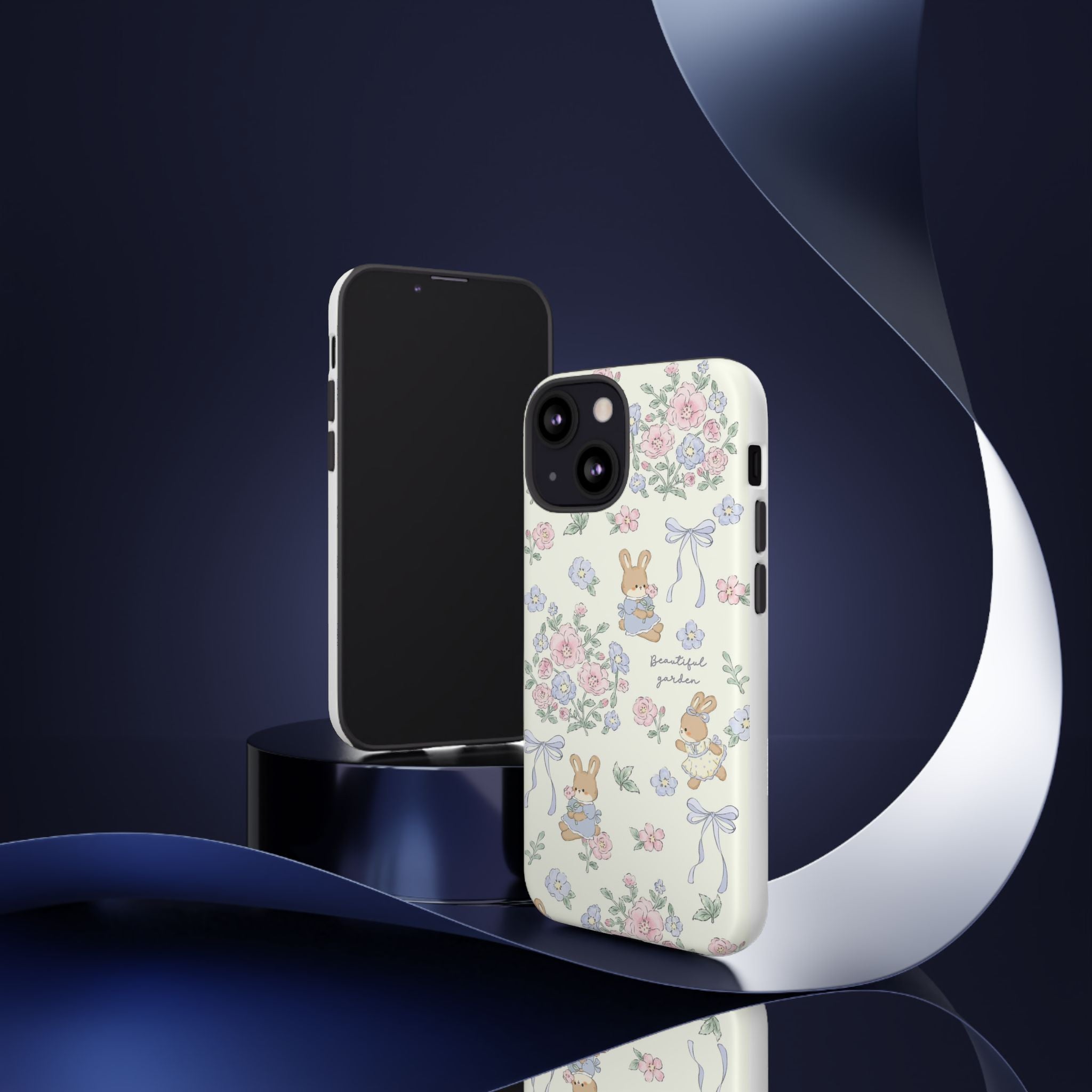 Floral Bunny Phone Case — "Beautiful Garden" Protective iPhone Cover