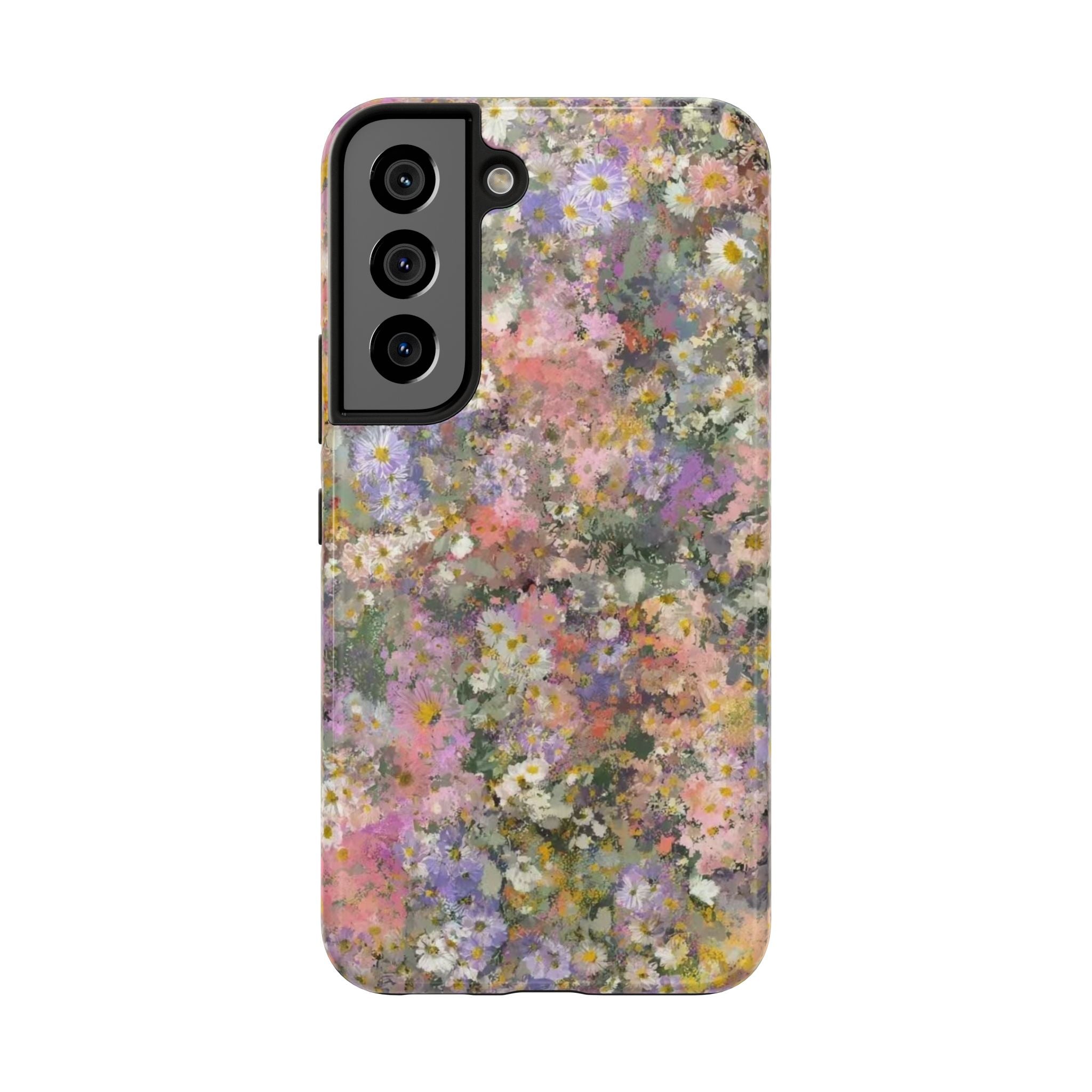 Floral Impression Tough Phone Case — Pastel Meadow Protective Cover