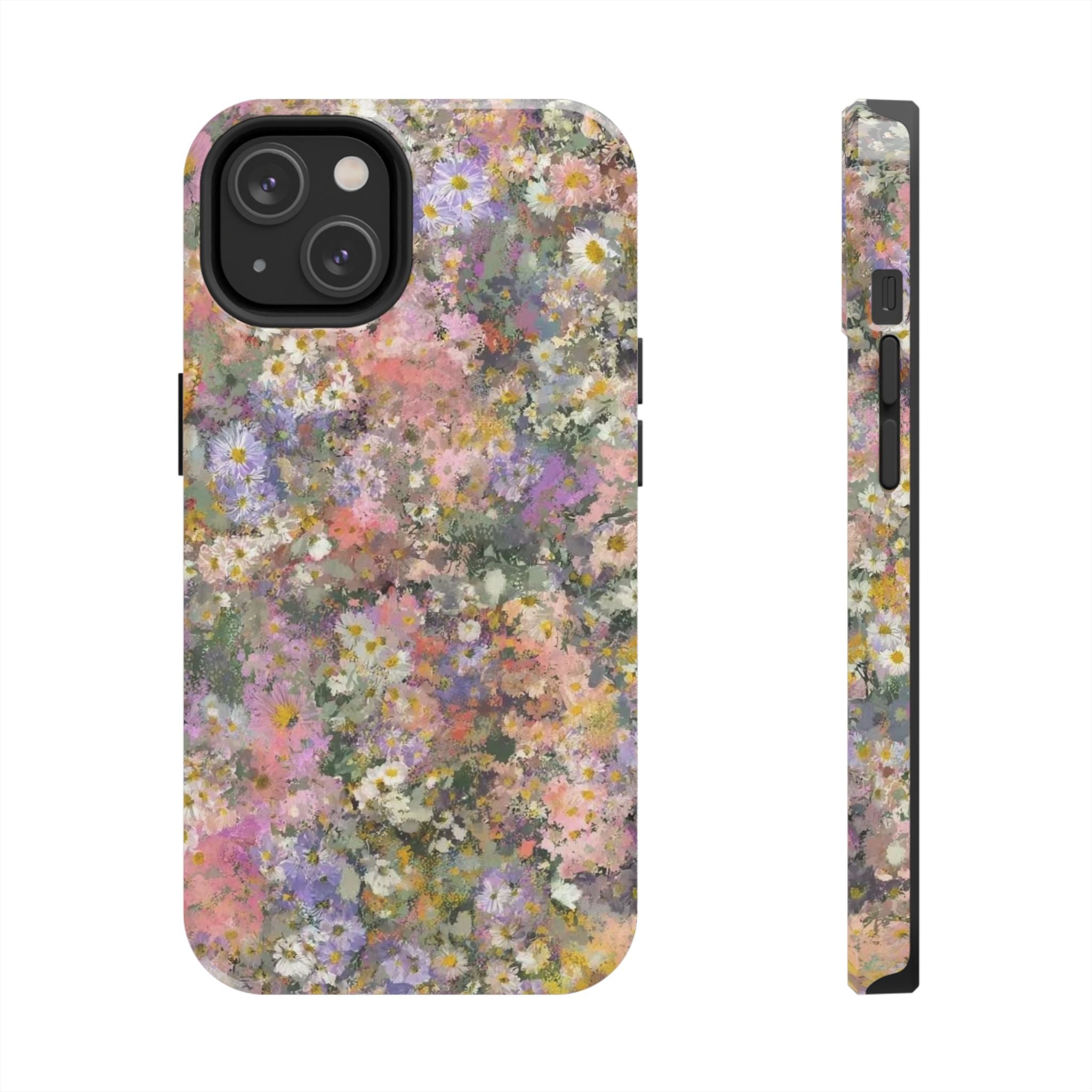 Floral Impression Tough Phone Case — Pastel Meadow Protective Cover