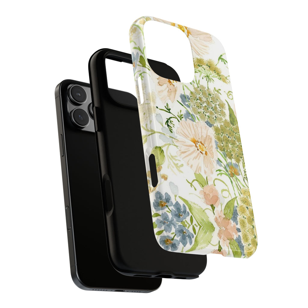 Floral Watercolor Phone Case — Pastel Garden Tough Case