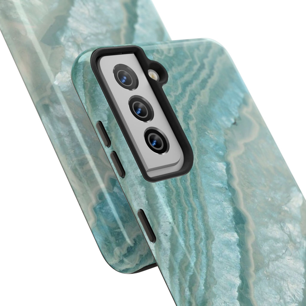 Geode Teal Tough Phone Case — Protective Crystal Agate Design