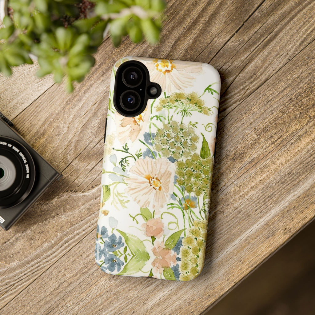 Floral Watercolor Phone Case — Pastel Garden Tough Case