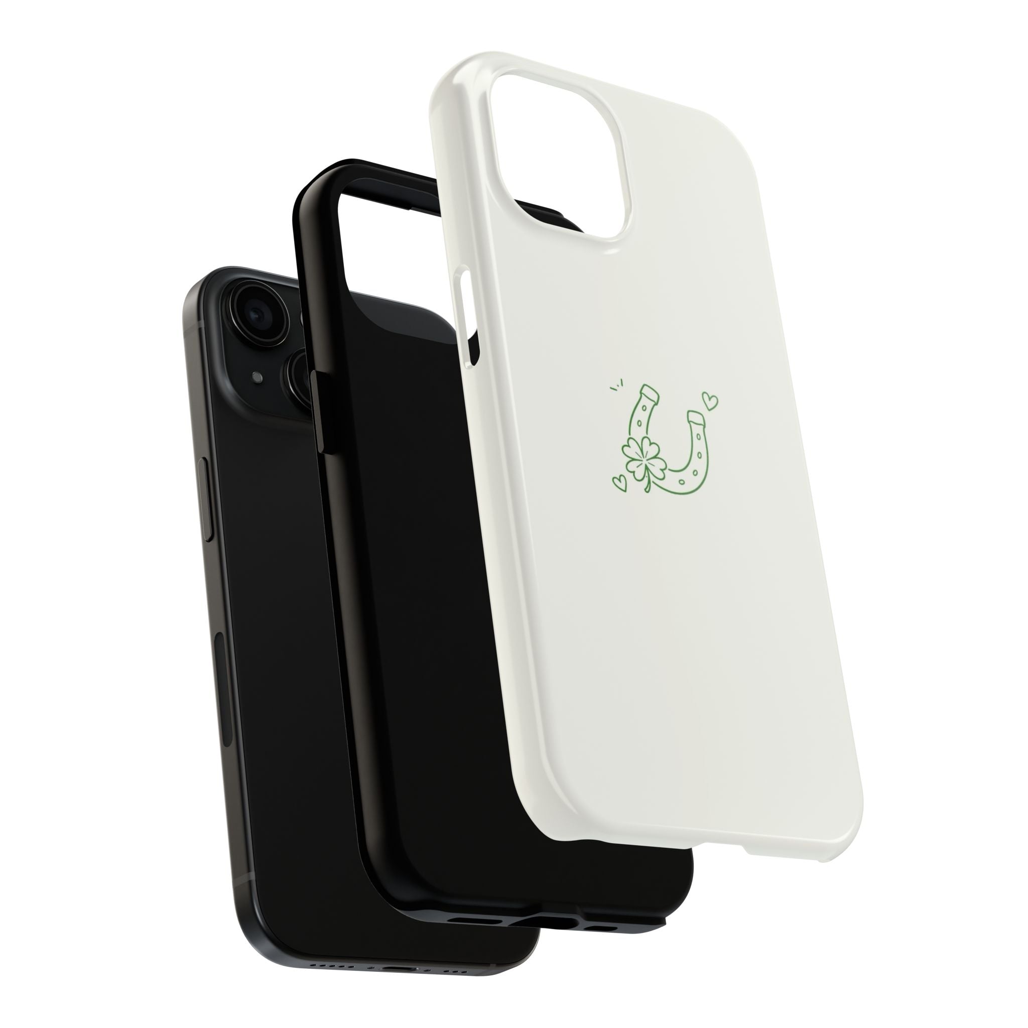Lucky Clover Horseshoe Tough Phone Case — Minimal St. Patrick’s Day Protection