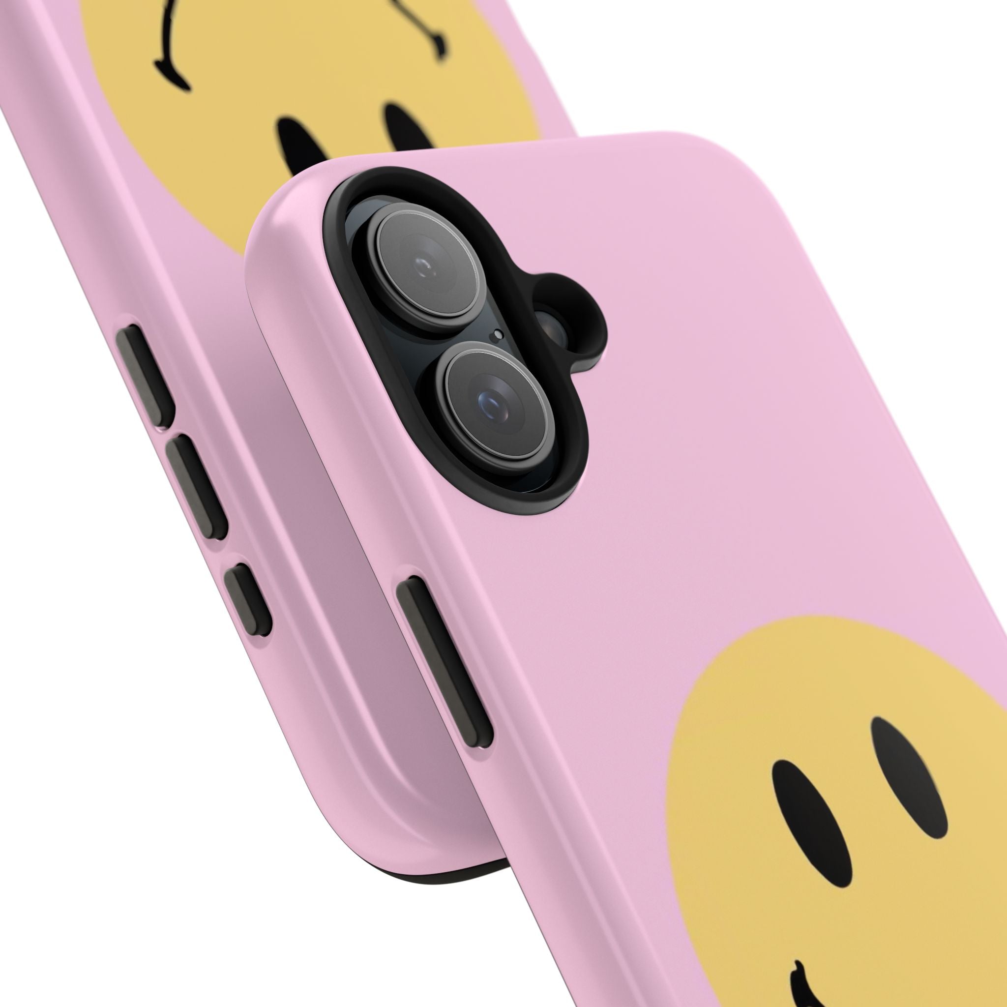 Smiley Pink Tough Phone Case — Cute Retro Happy Face Protective Cover