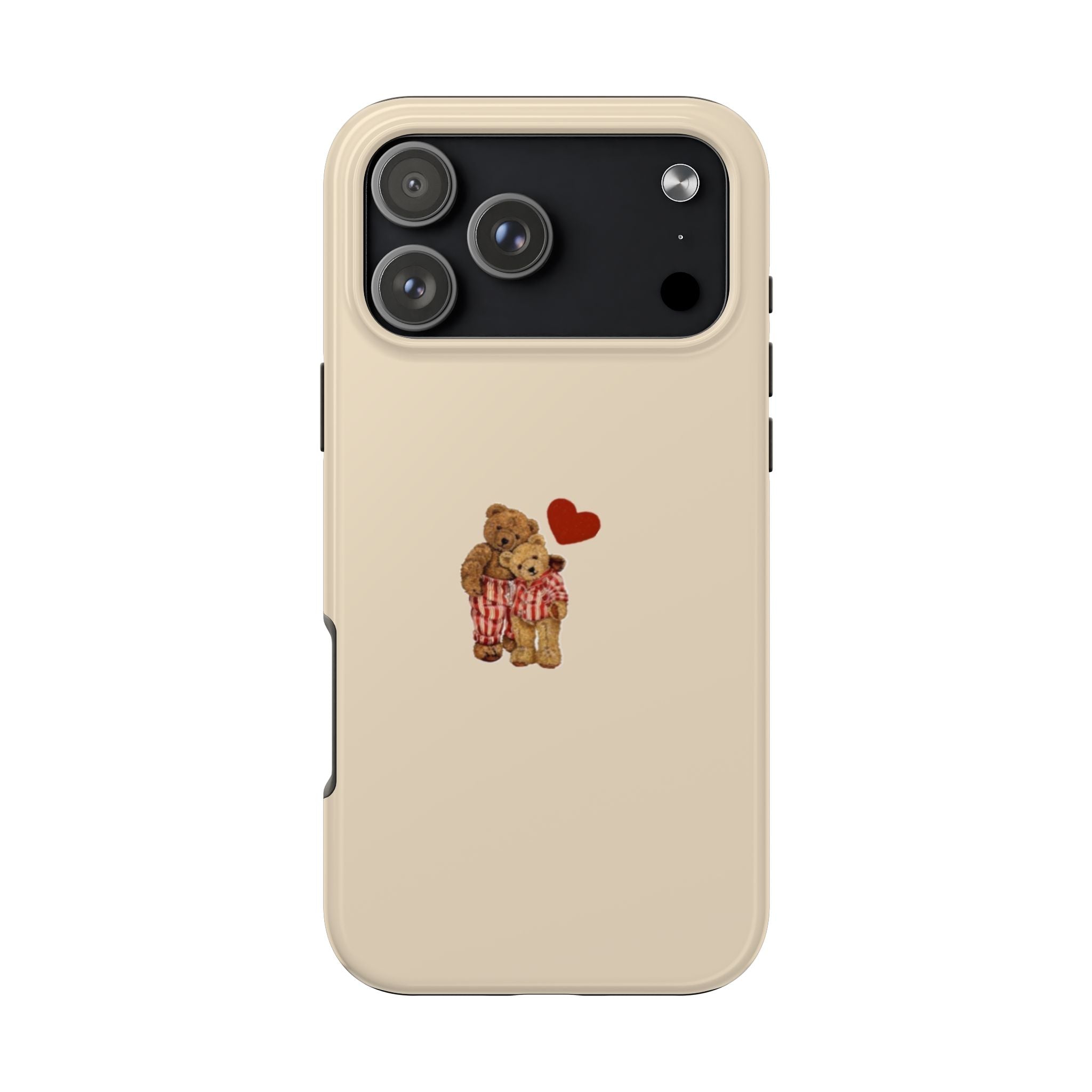 Tough Phone Case — Cute Teddy Bear with Heart Protective Cover