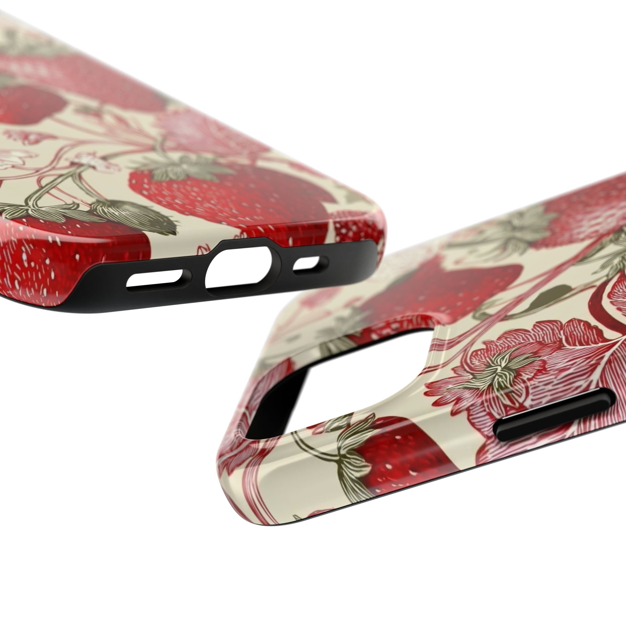 Strawberry Vintage Tough Phone Case — Protective Floral iPhone Cover