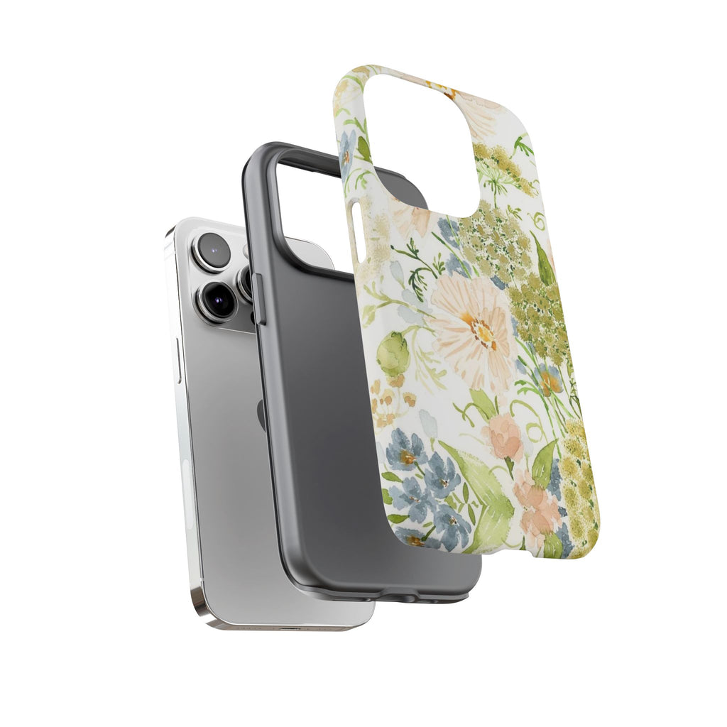 Floral Watercolor Phone Case — Pastel Garden Tough Case