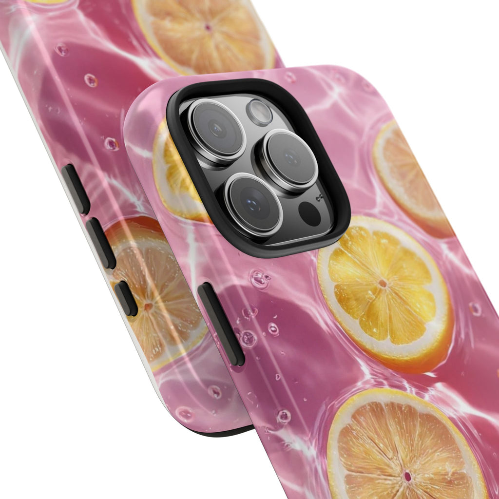 Tough Phone Case — Pink Citrus Lemon Swim Design