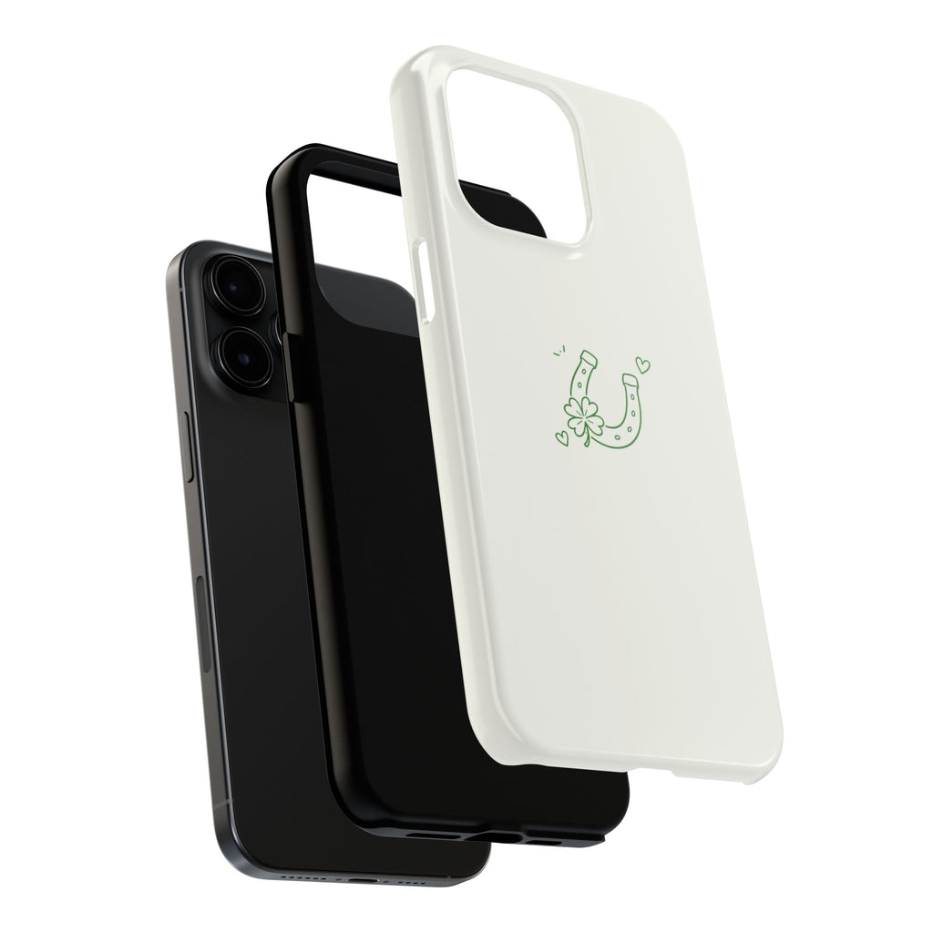 Lucky Clover Horseshoe Tough Phone Case — Minimal St. Patrick’s Day Protection