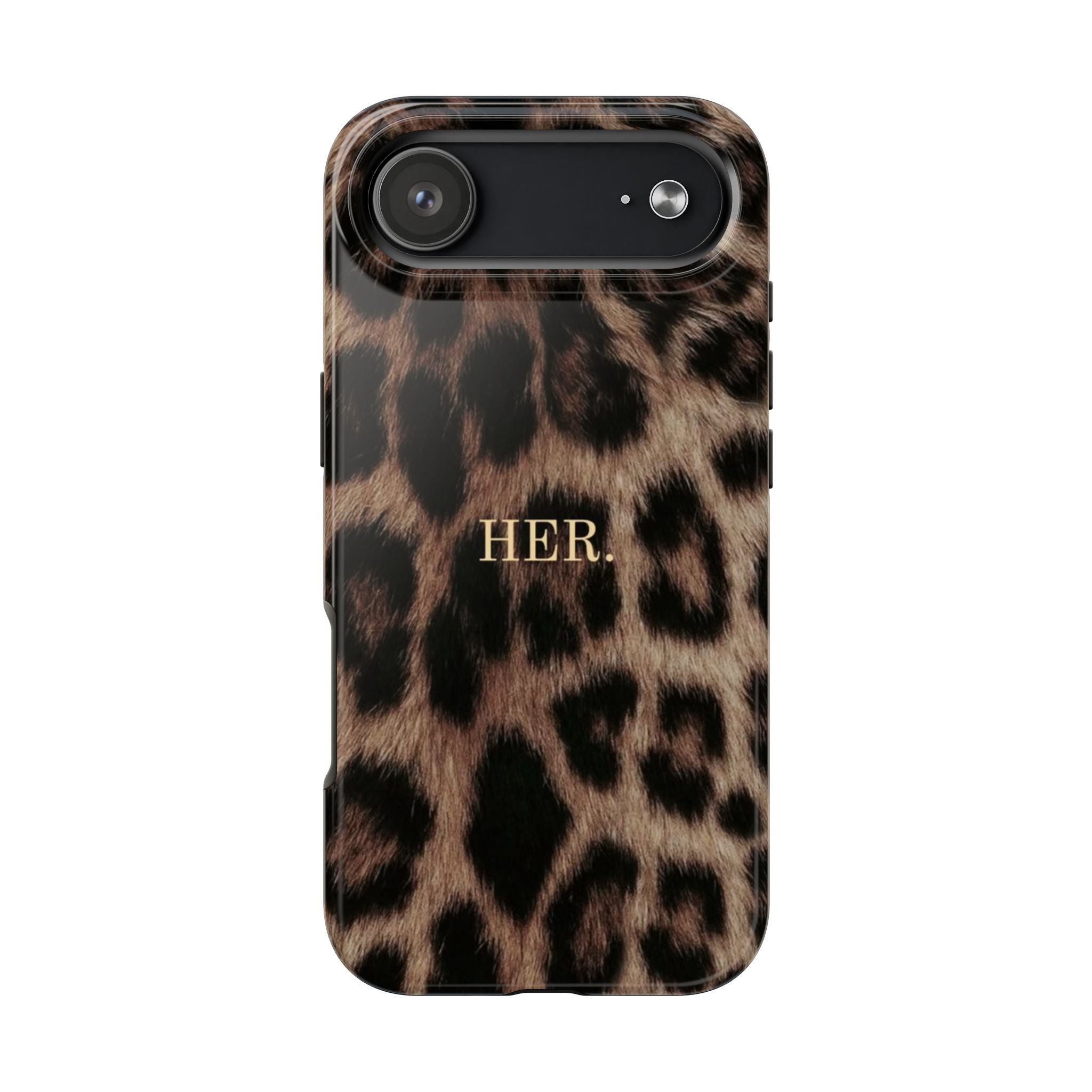 Leopard Print 'HER.' Tough Phone Case — Stylish Protective iPhone Cover