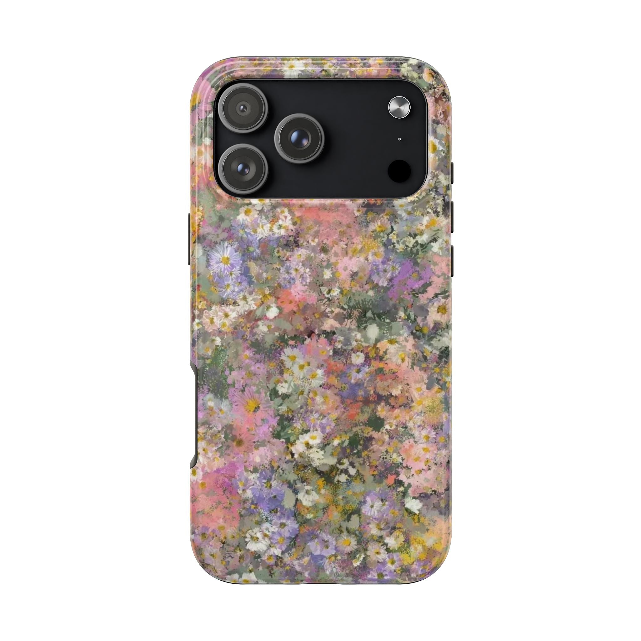 Floral Impression Tough Phone Case — Pastel Meadow Protective Cover