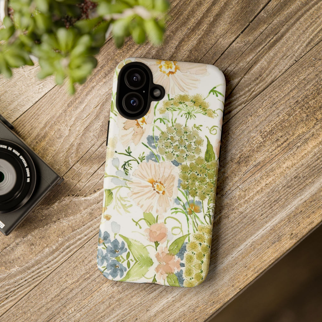 Floral Watercolor Phone Case — Pastel Garden Tough Case