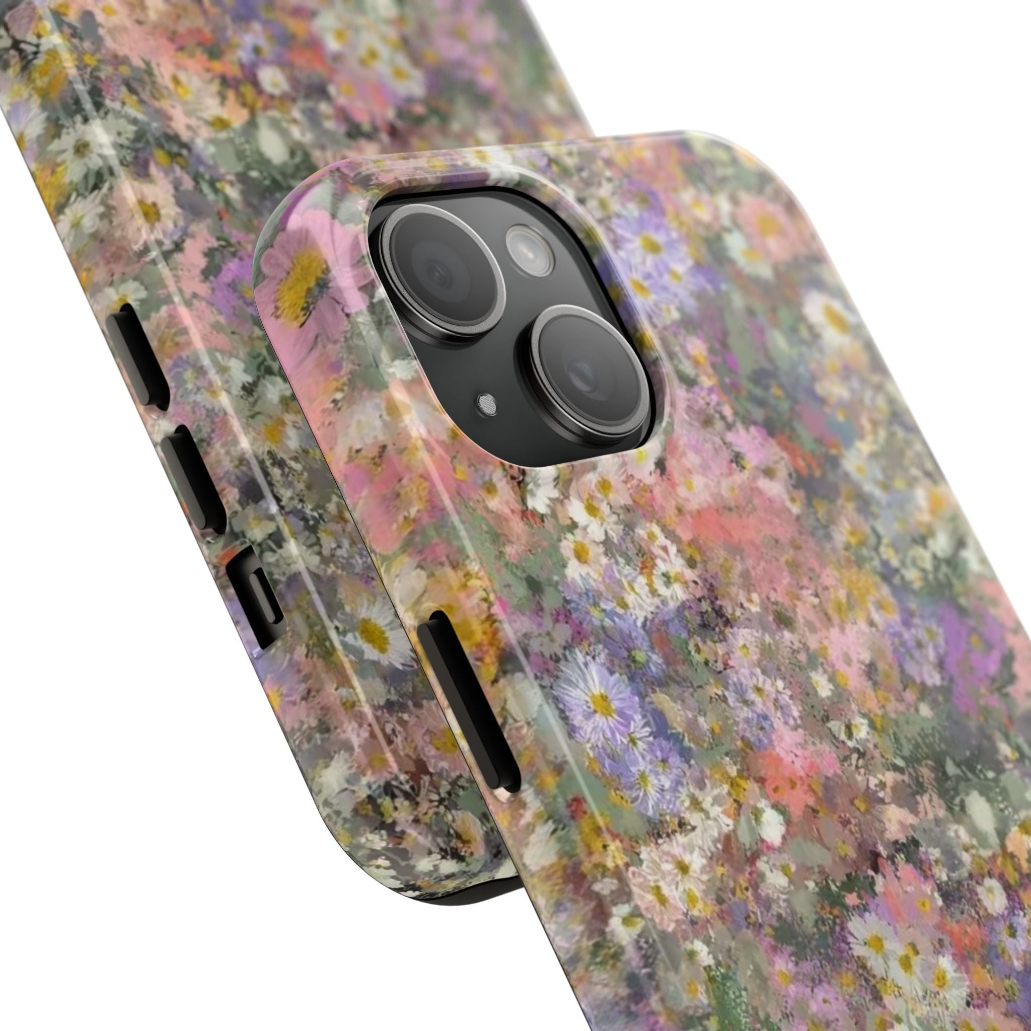 Floral Impression Tough Phone Case — Pastel Meadow Protective Cover