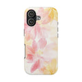 Floral Watercolor Tough Phone Case — Pink & Yellow Bloom Protective Cover