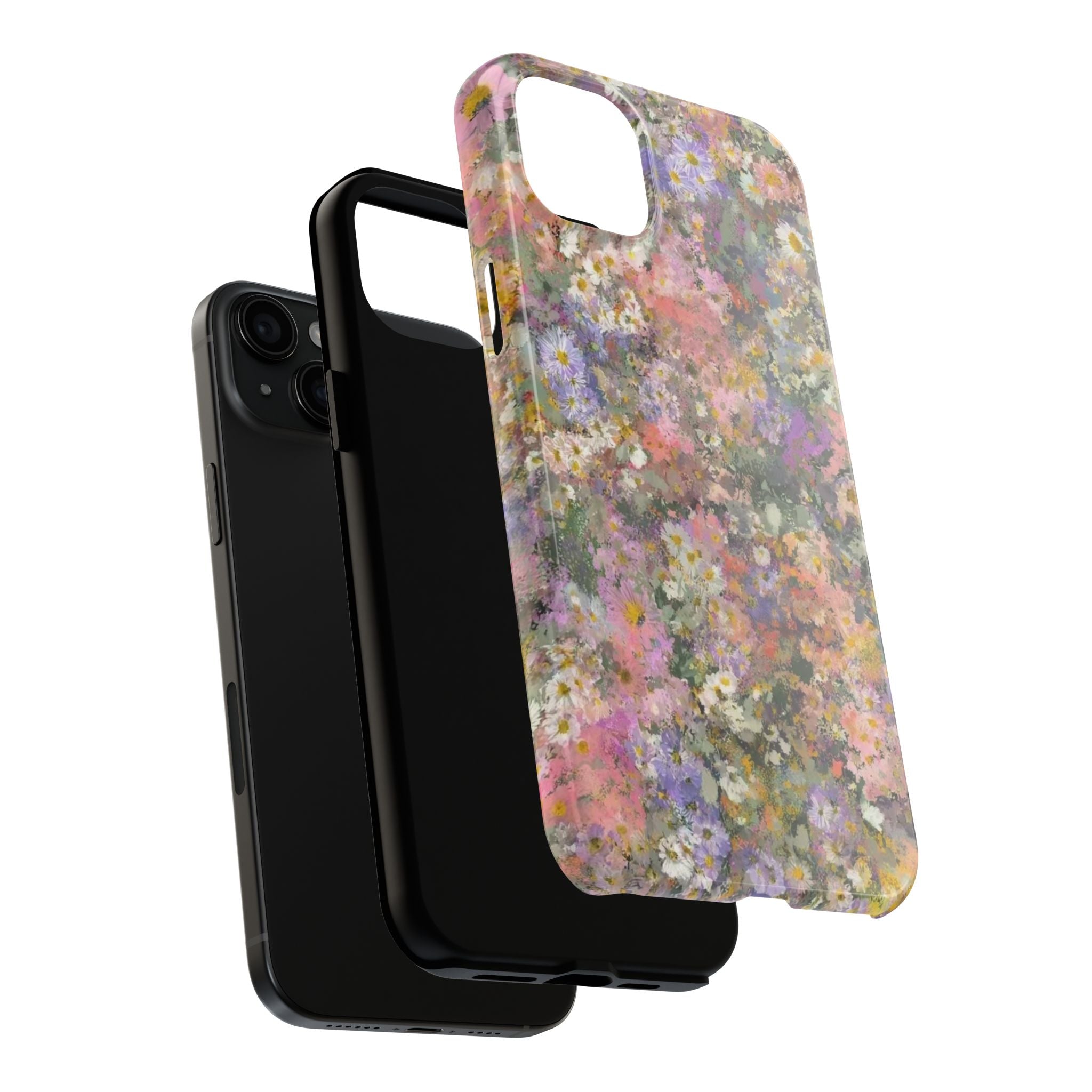 Floral Impression Tough Phone Case — Pastel Meadow Protective Cover
