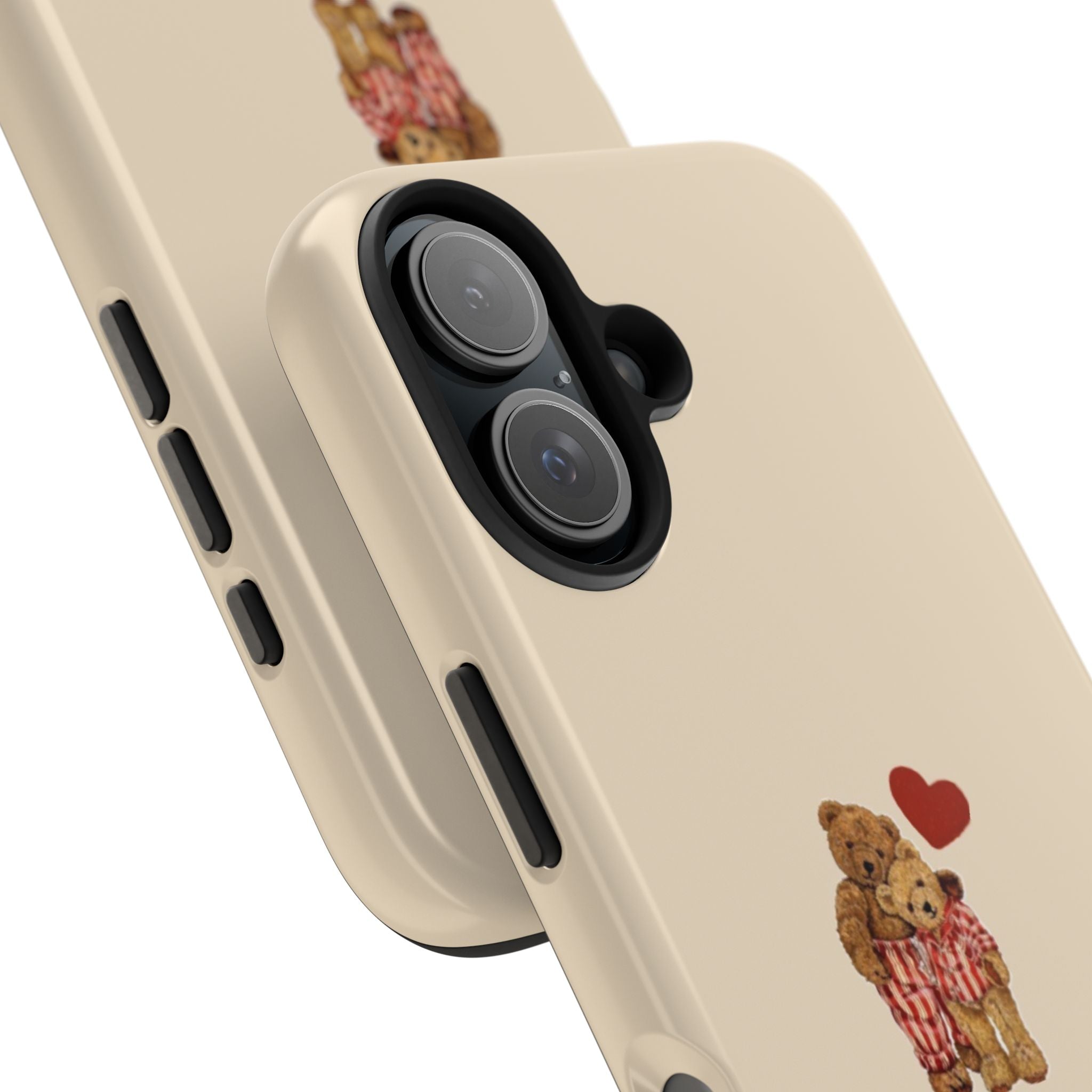 Tough Phone Case — Cute Teddy Bear with Heart Protective Cover