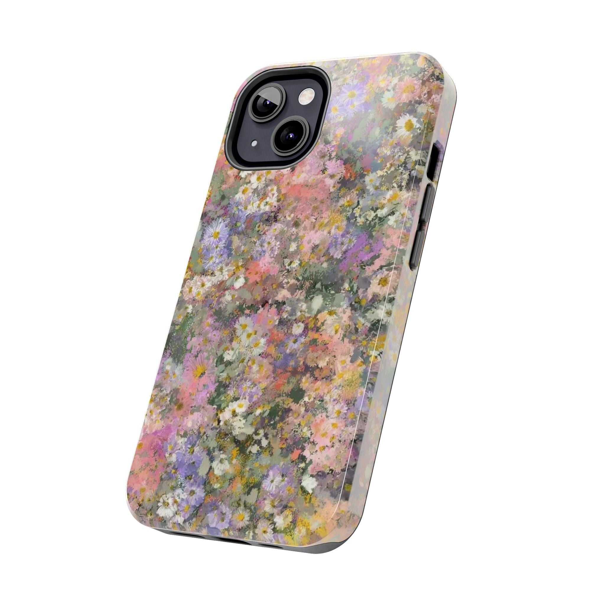 Floral Impression Tough Phone Case — Pastel Meadow Protective Cover