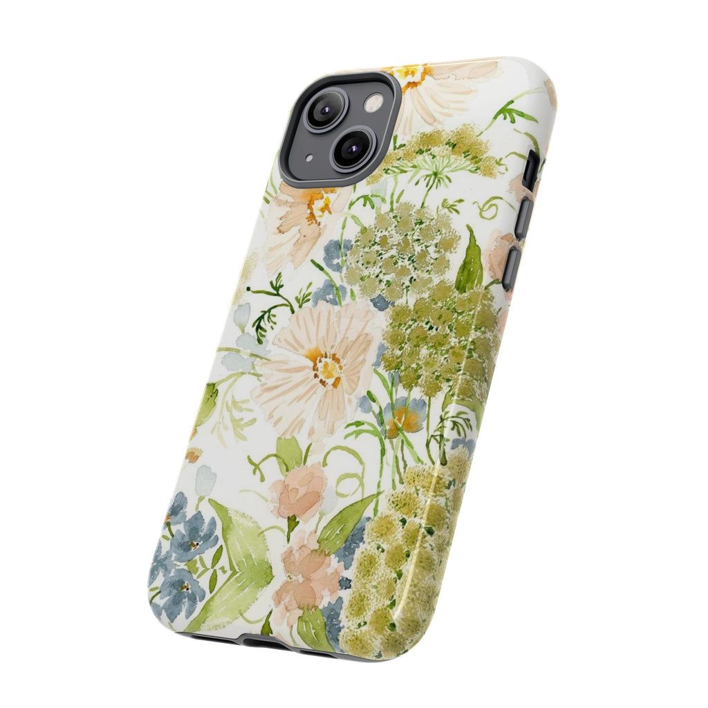 Floral Watercolor Phone Case — Pastel Garden Tough Case