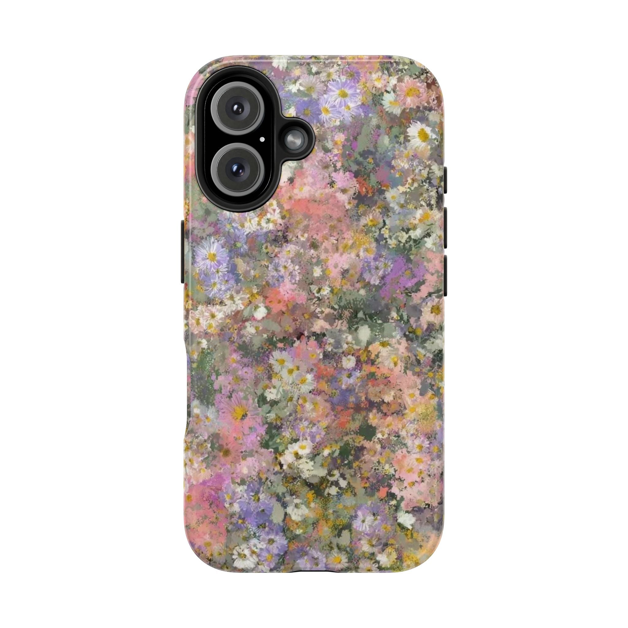 Floral Impression Tough Phone Case — Pastel Meadow Protective Cover