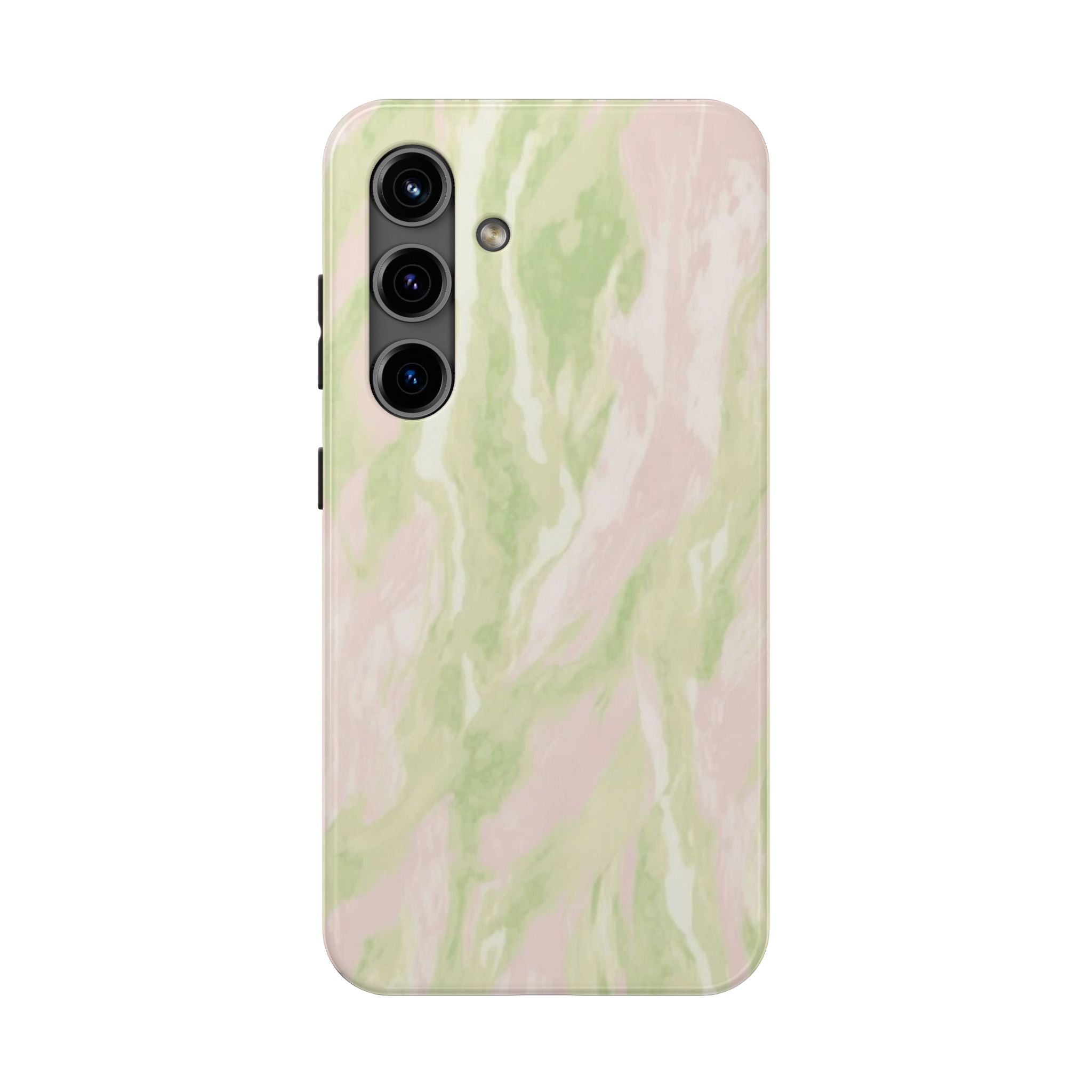 Pastel Marble Tough Phone Case — Pink & Sage Protective Phone Cover