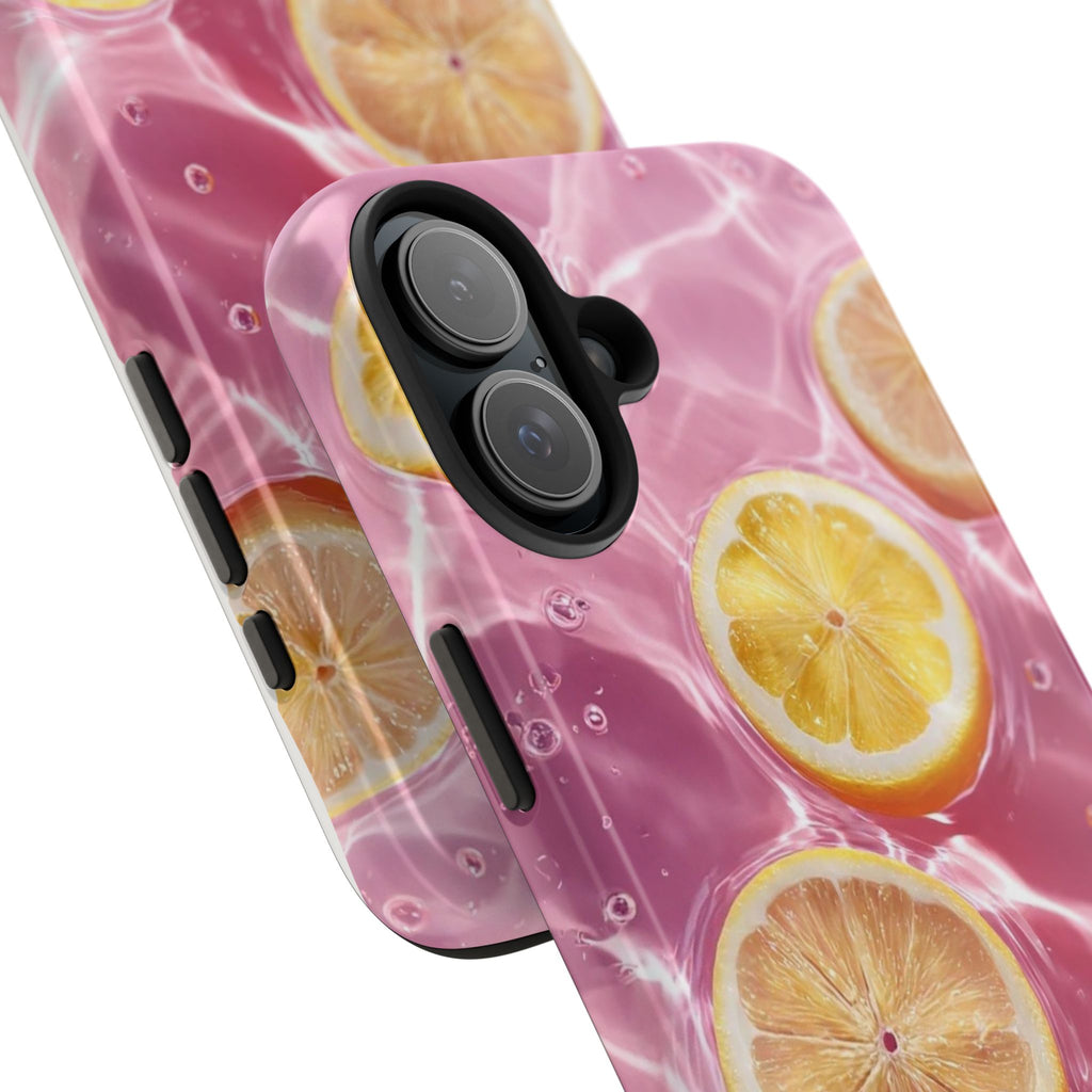 Tough Phone Case — Pink Citrus Lemon Swim Design
