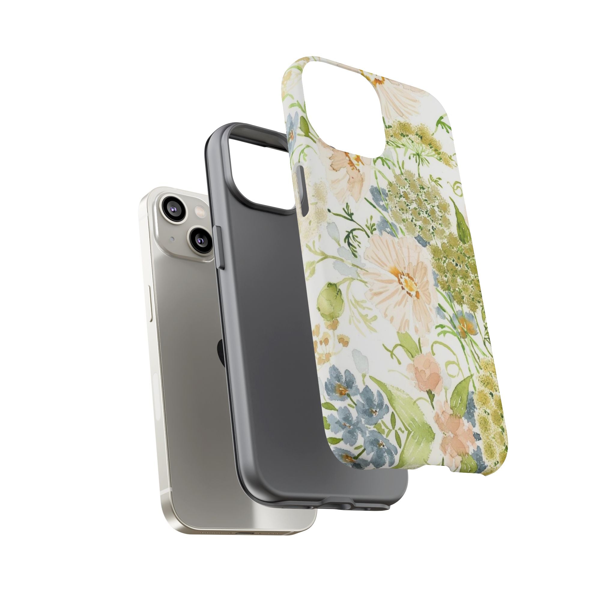 Floral Watercolor Phone Case — Pastel Garden Tough Case