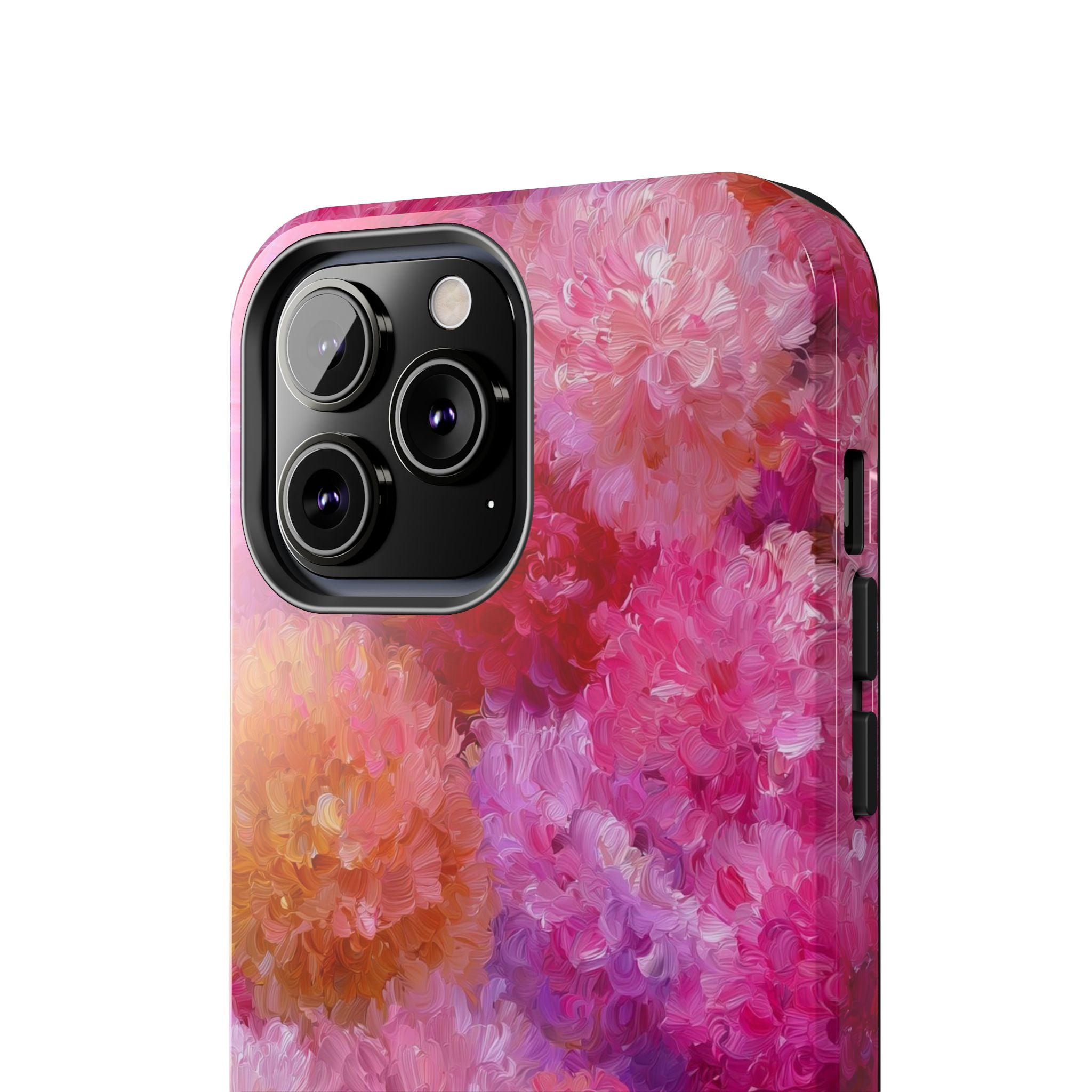 Floral Burst Tough Phone Case — Pink Watercolor Peony Protective Cover
