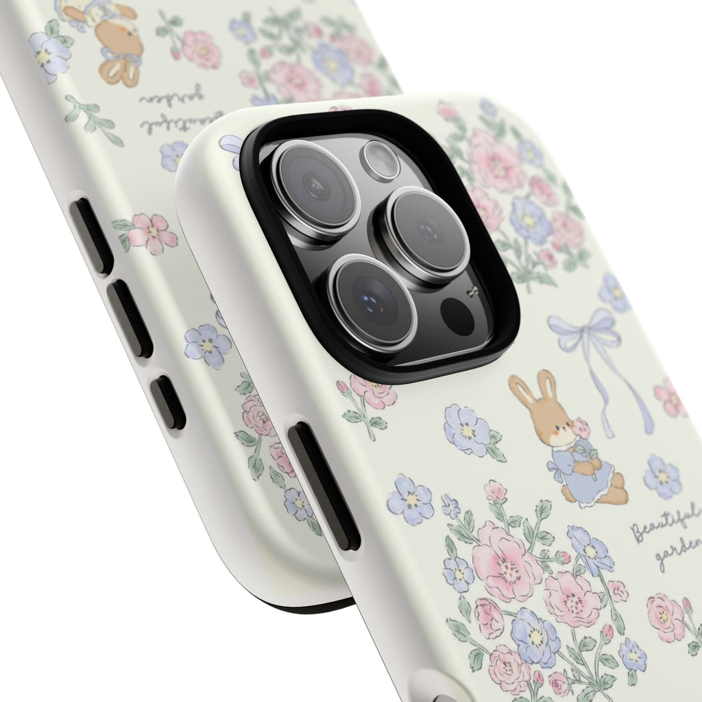 Floral Bunny Phone Case — "Beautiful Garden" Protective iPhone Cover