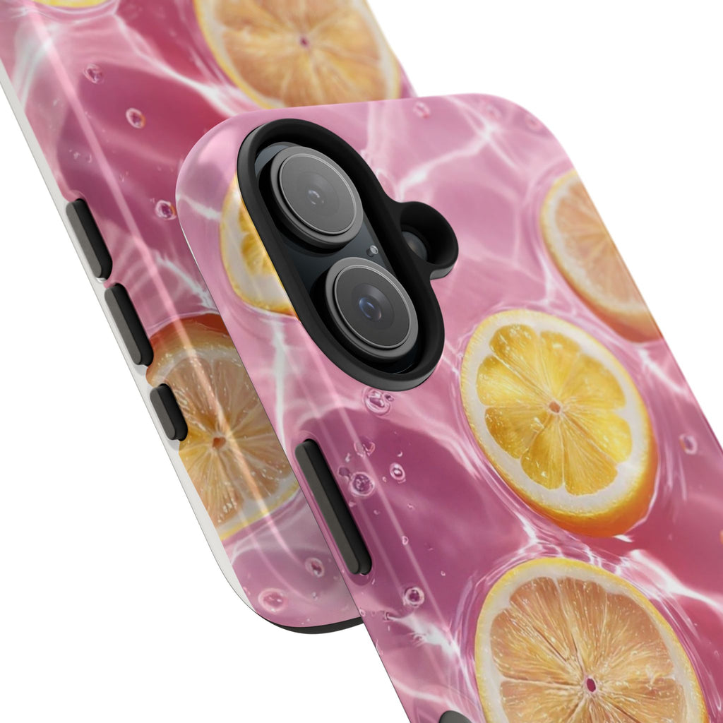 Tough Phone Case — Pink Citrus Lemon Swim Design
