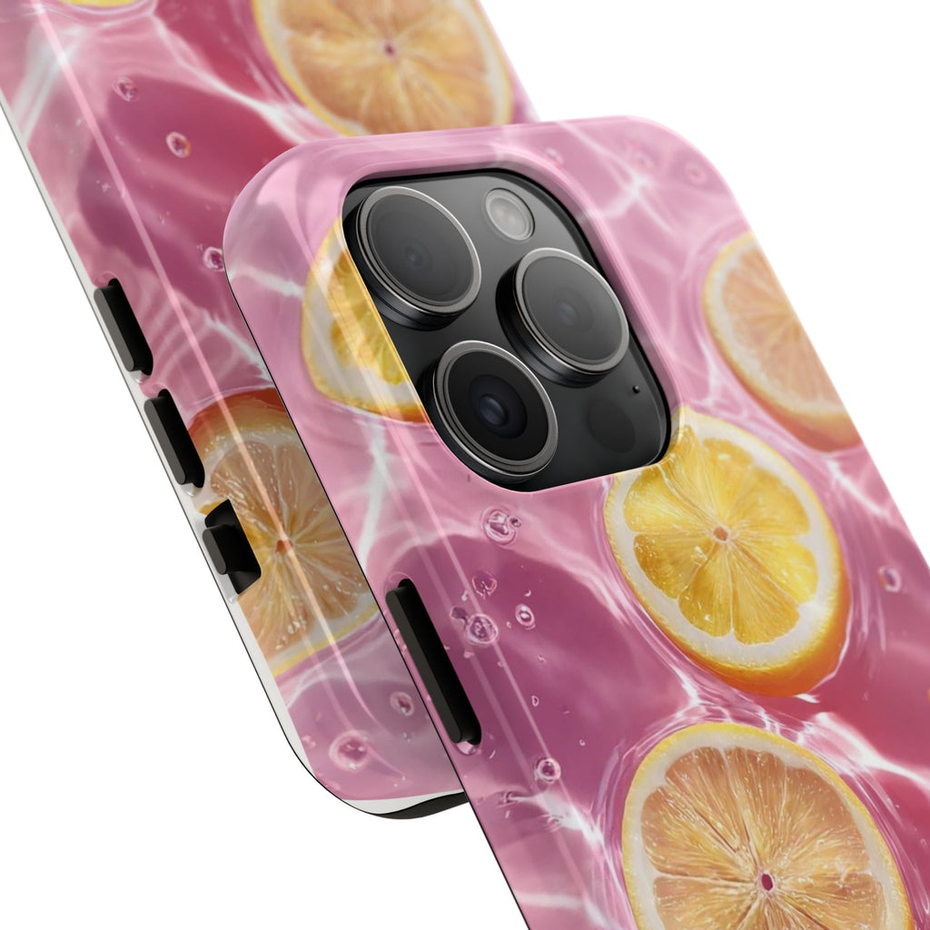 Tough Phone Case — Pink Citrus Lemon Swim Design