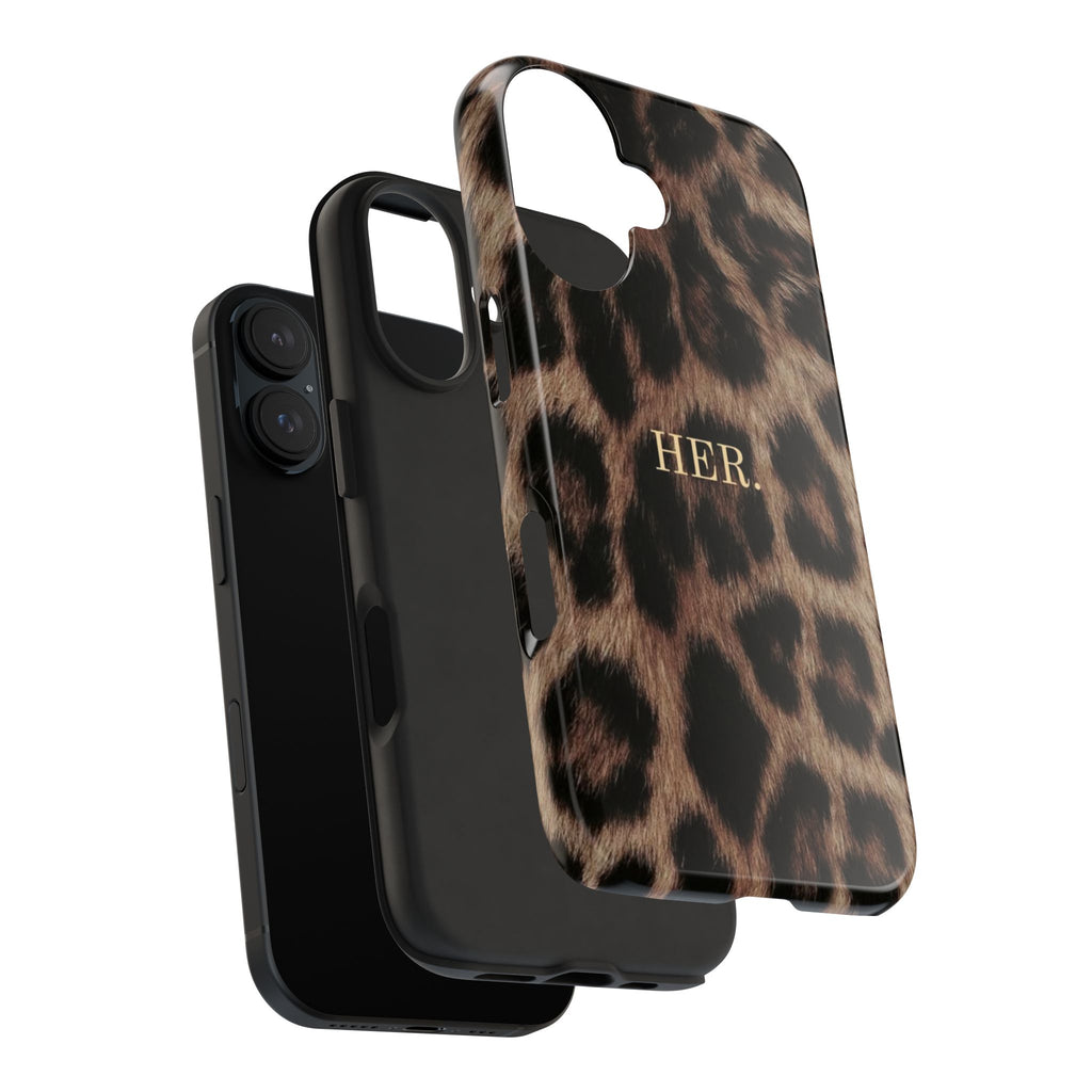 Leopard Print 'HER.' Tough Phone Case — Stylish Protective iPhone Cover