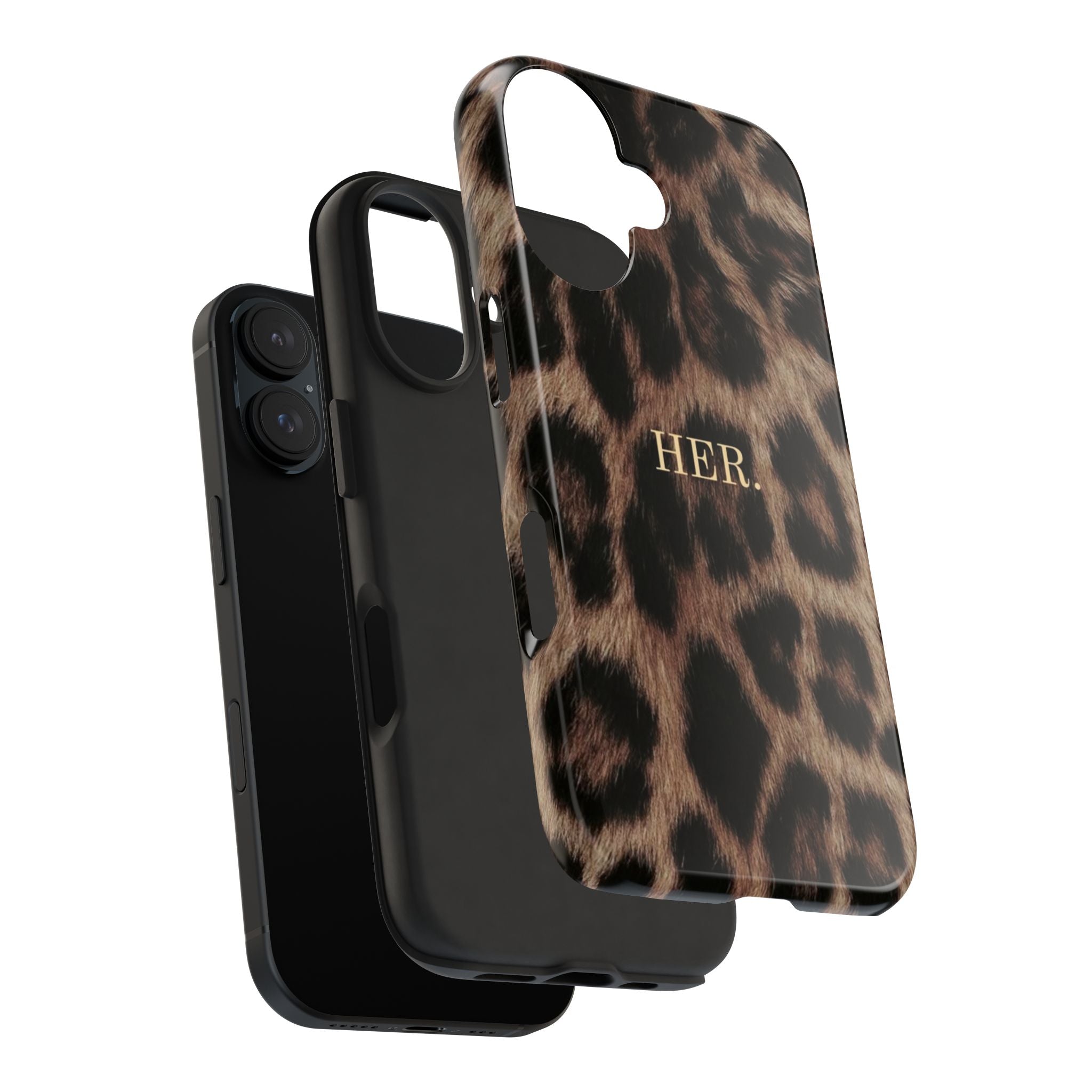 Leopard Print 'HER.' Tough Phone Case — Stylish Protective iPhone Cover
