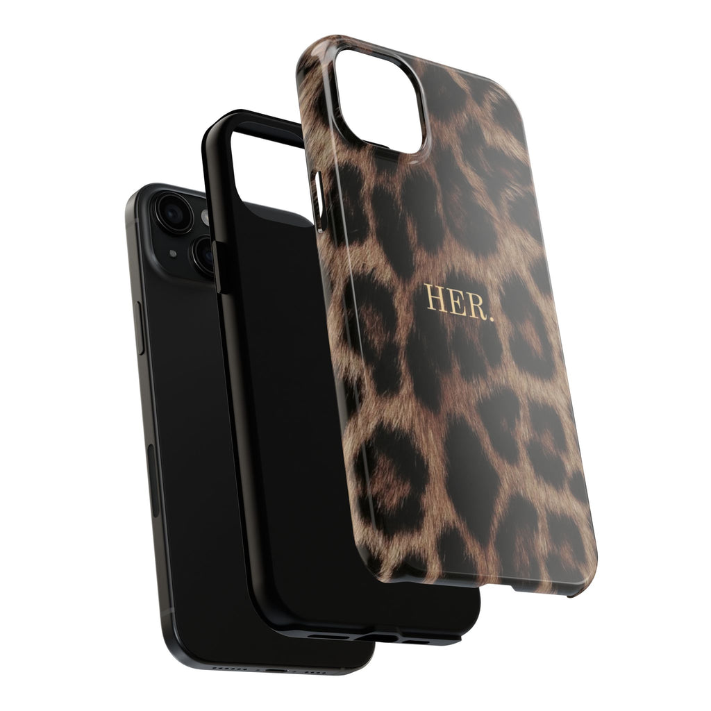 Leopard Print 'HER.' Tough Phone Case — Stylish Protective iPhone Cover