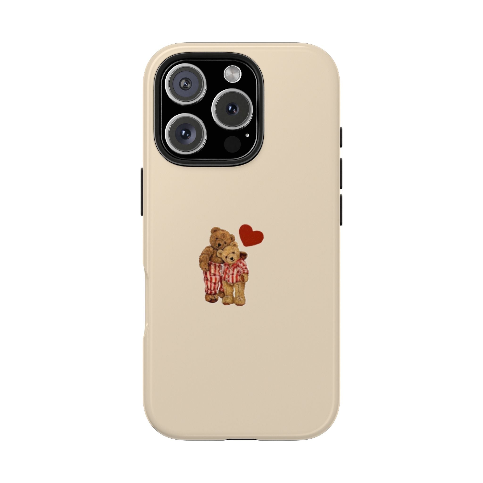 Tough Phone Case — Cute Teddy Bear with Heart Protective Cover