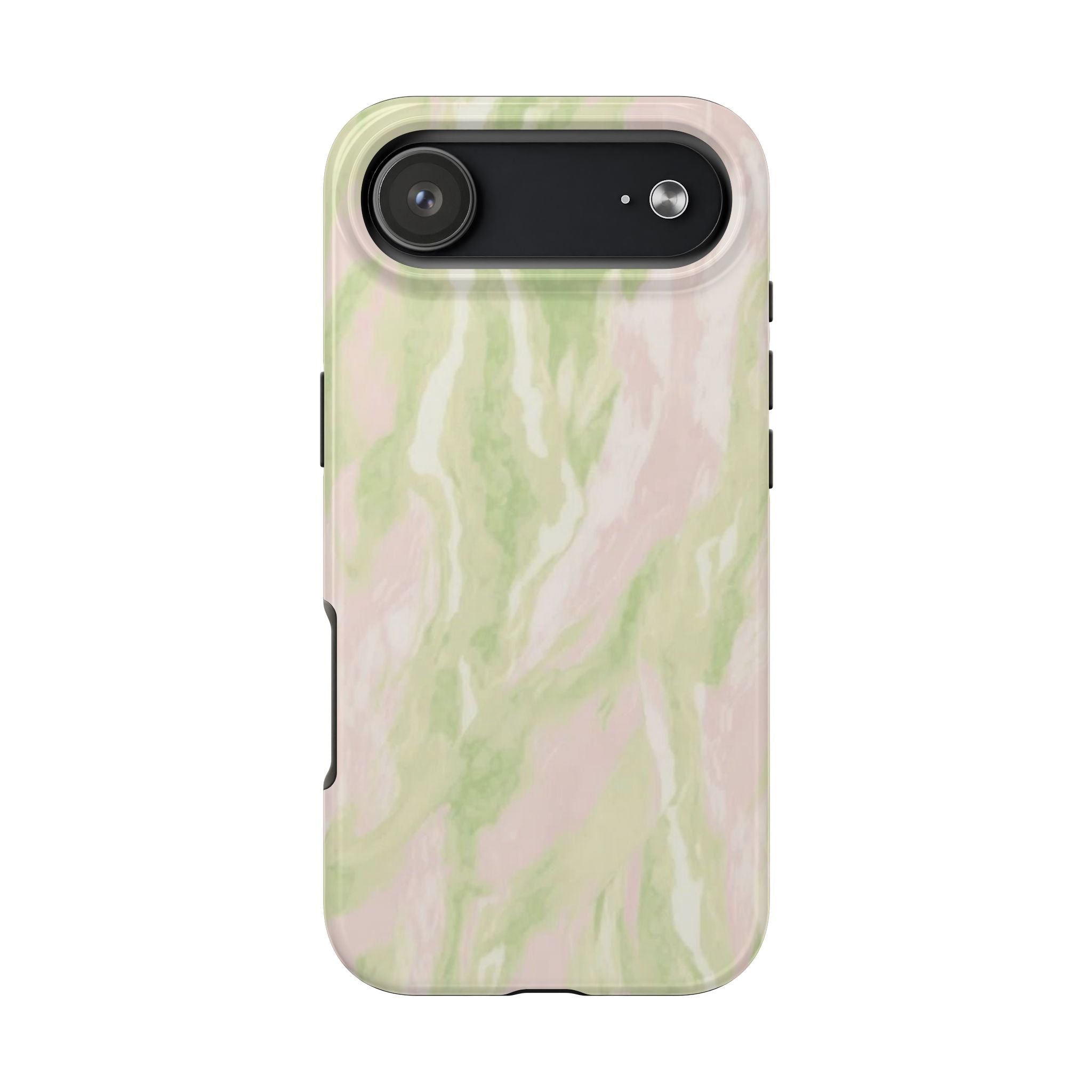Pastel Marble Tough Phone Case — Pink & Sage Protective Phone Cover