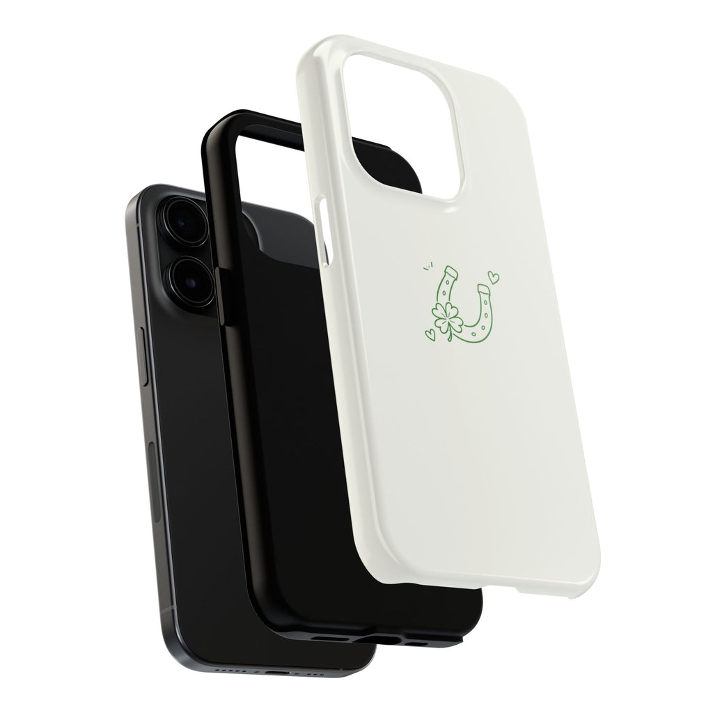 Lucky Clover Horseshoe Tough Phone Case — Minimal St. Patrick’s Day Protection