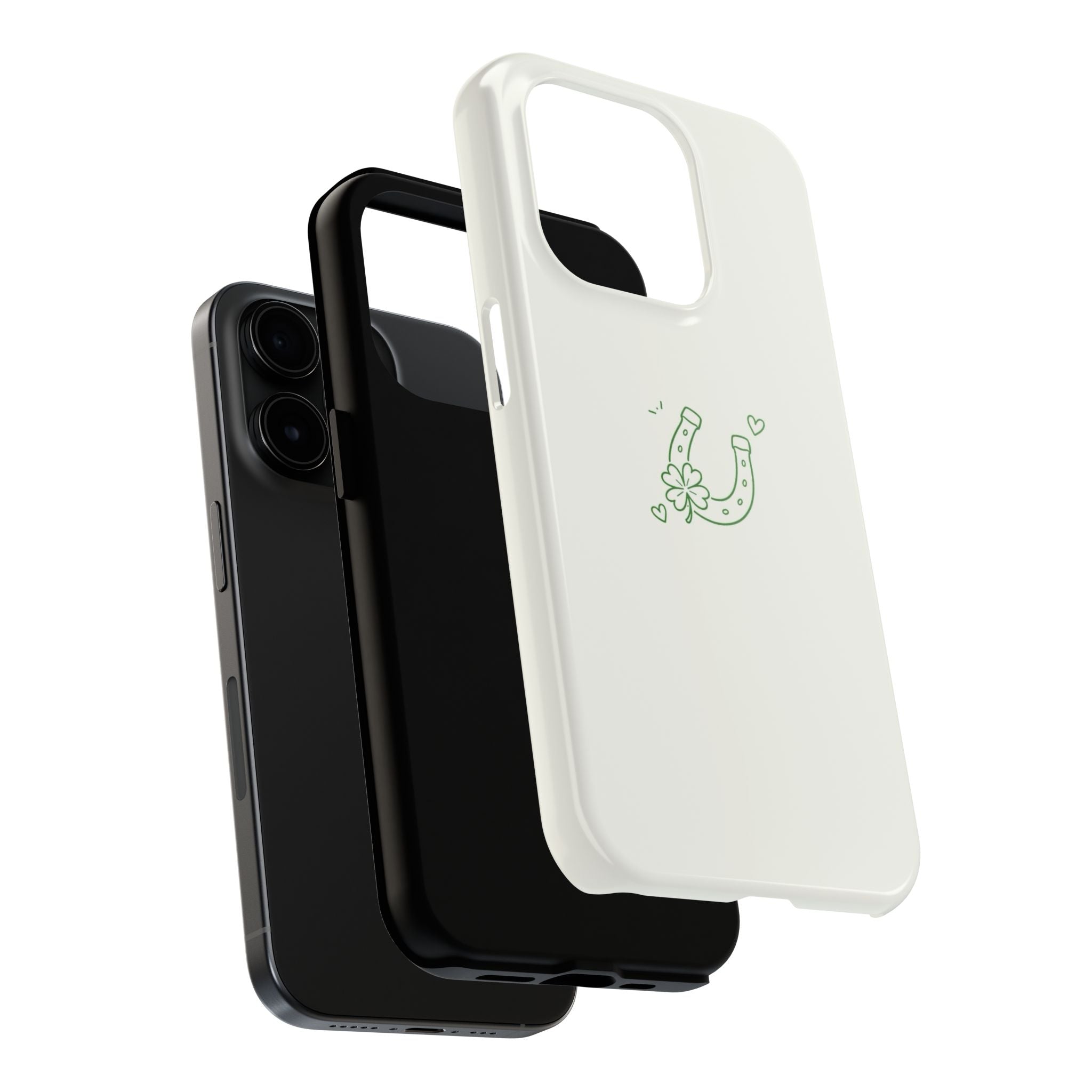 Lucky Clover Horseshoe Tough Phone Case — Minimal St. Patrick’s Day Protection