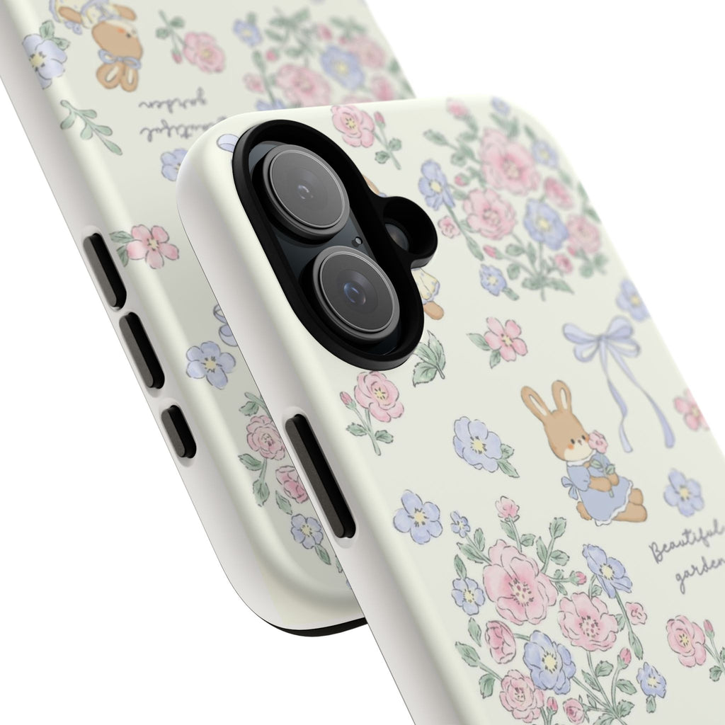Floral Bunny Phone Case — "Beautiful Garden" Protective iPhone Cover