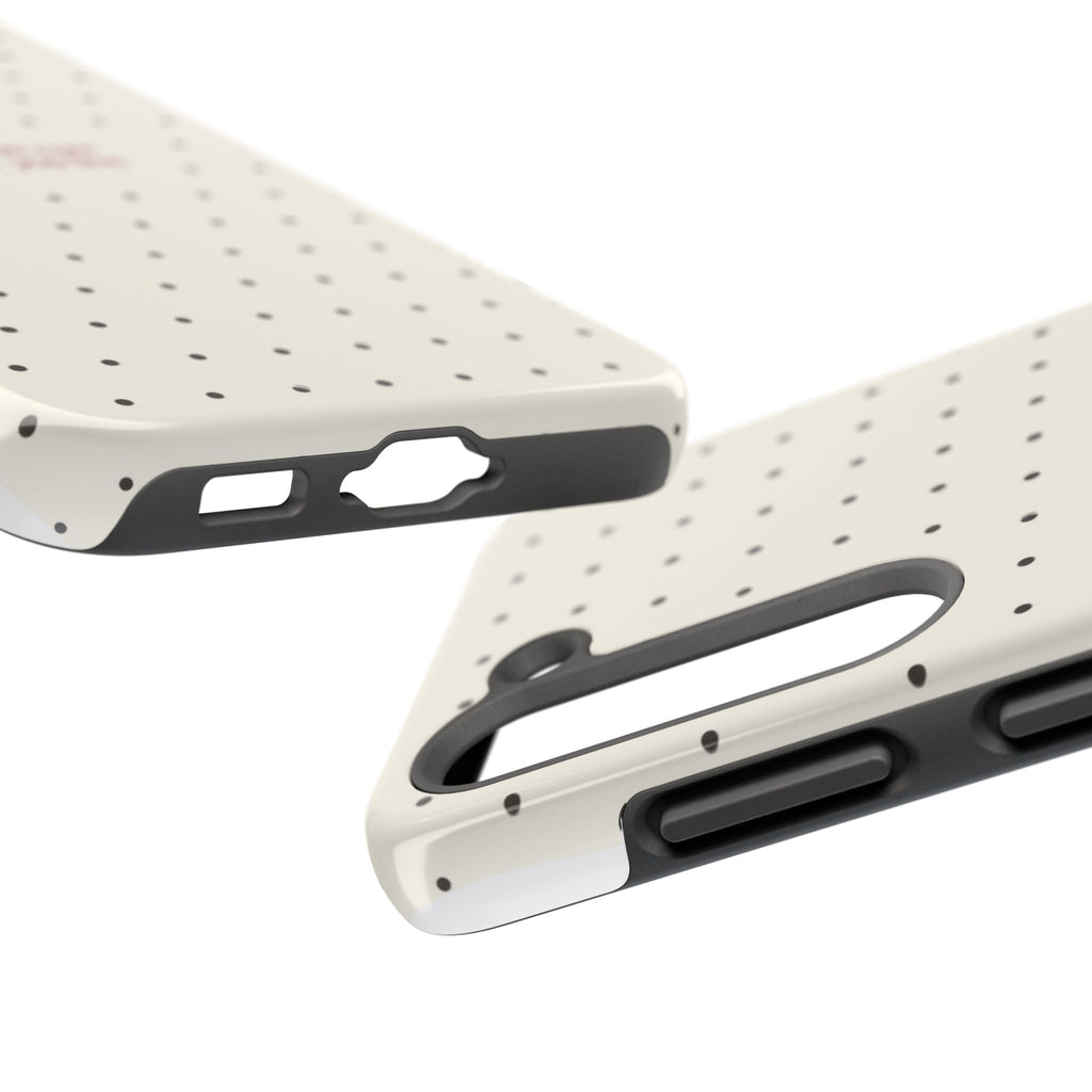 Tough Phone Case — 'the less you care the more you live' Minimal Polka Dot Protective Case