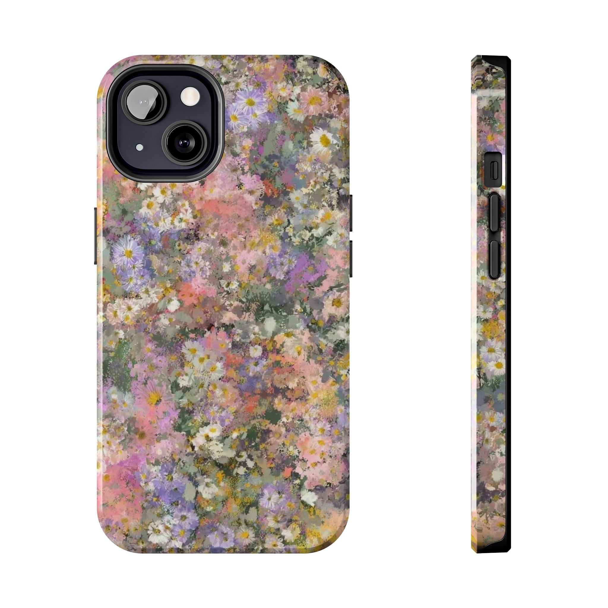 Floral Impression Tough Phone Case — Pastel Meadow Protective Cover