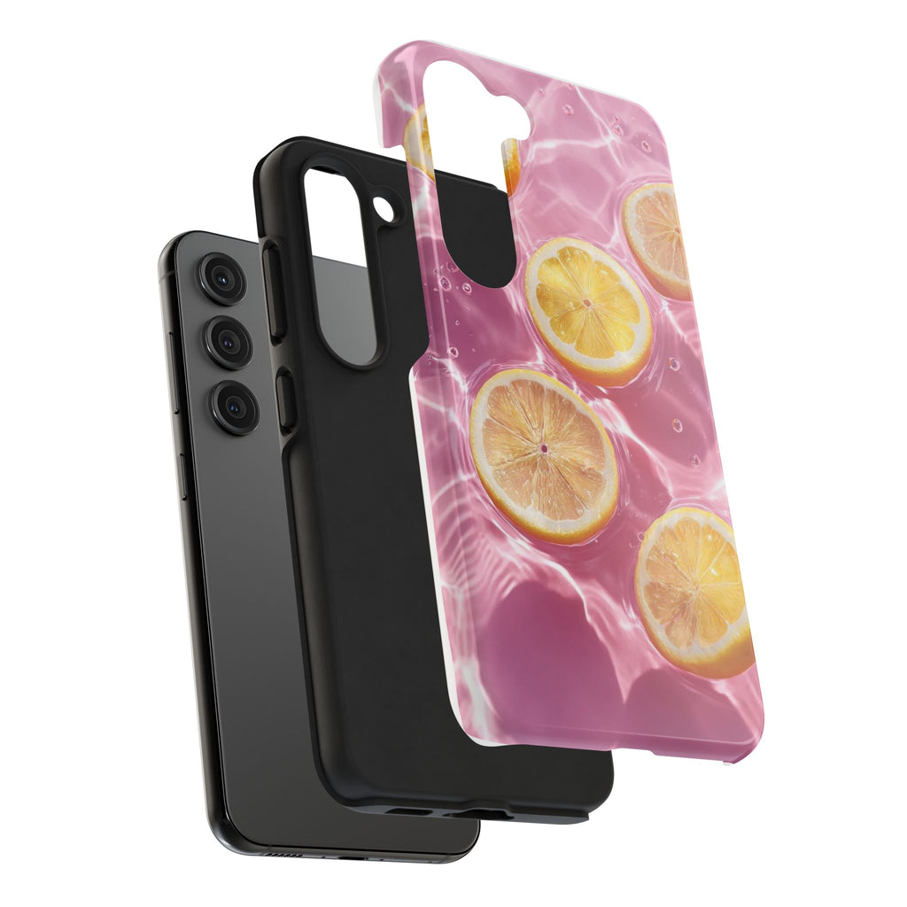 Tough Phone Case — Pink Citrus Lemon Swim Design