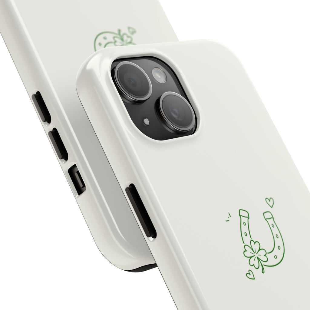 Lucky Clover Horseshoe Tough Phone Case — Minimal St. Patrick’s Day Protection